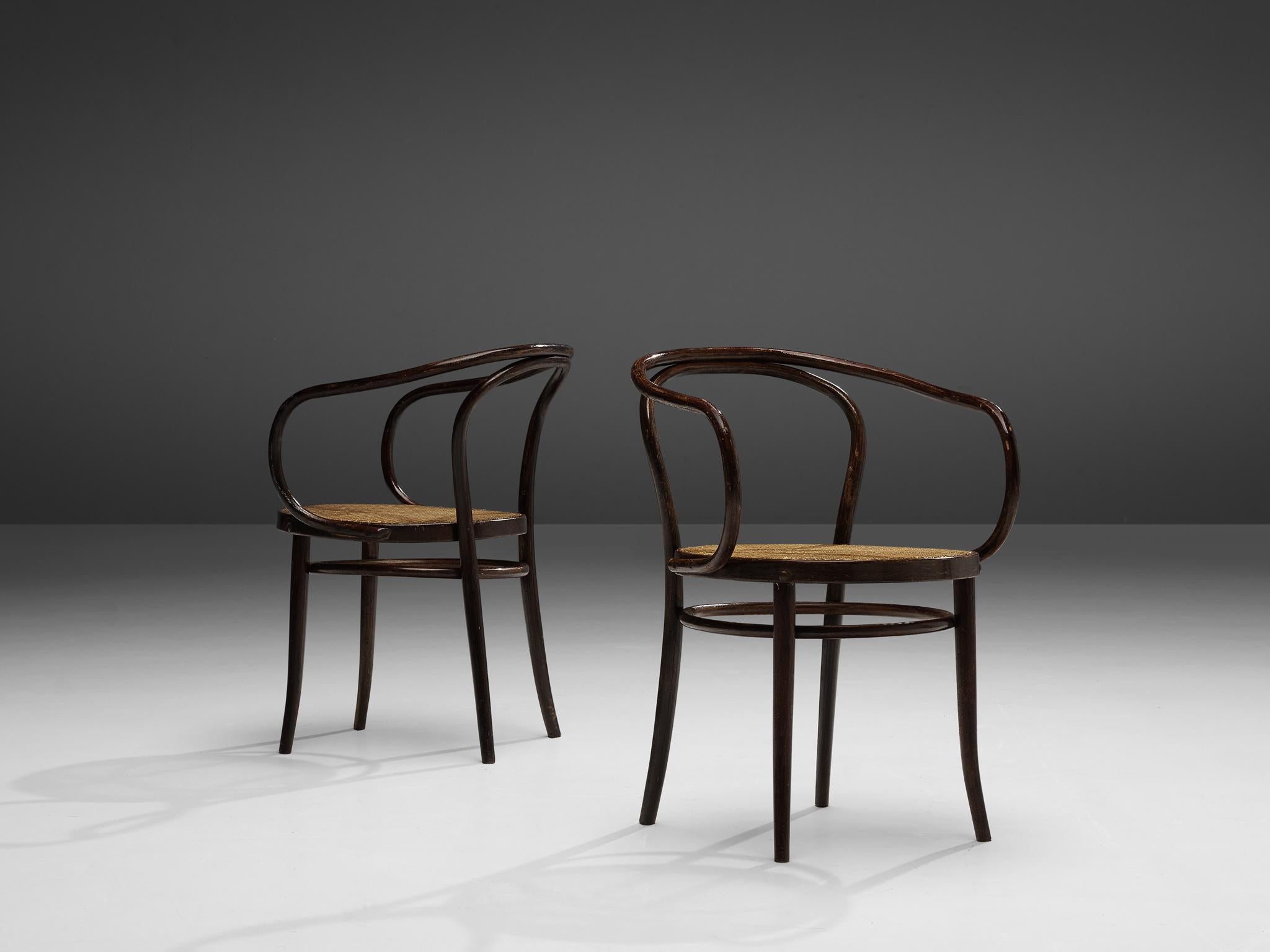 Czech Thonet Patinated ‘Vienna’ Dining Chairs Model 9 
