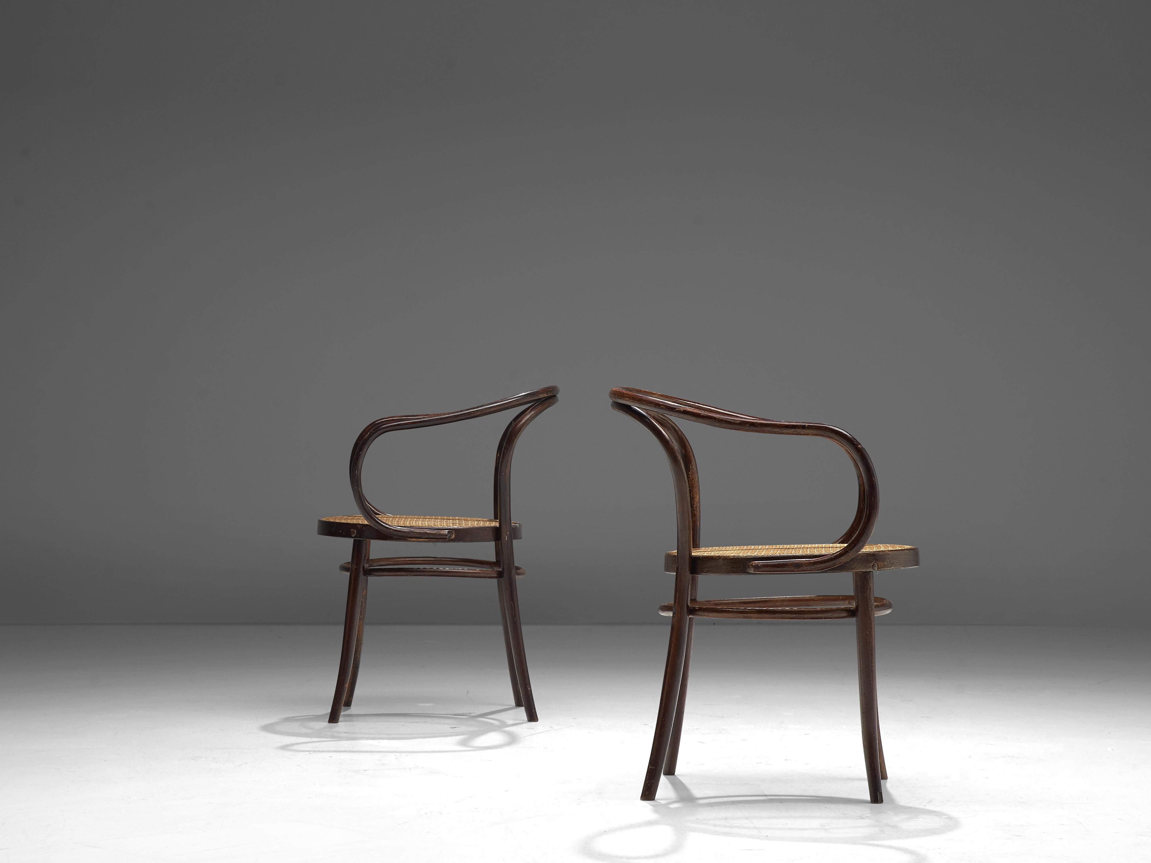 Czech Thonet Patinated ‘Vienna’ Dining Chairs Model 9
