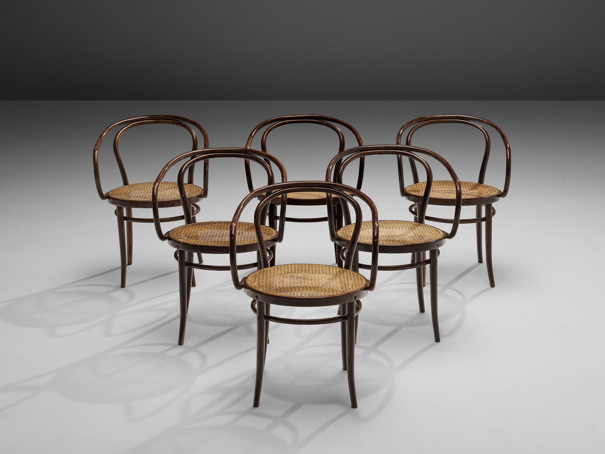Bentwood Thonet Patinated ‘Vienna’ Dining Chairs Model 9 