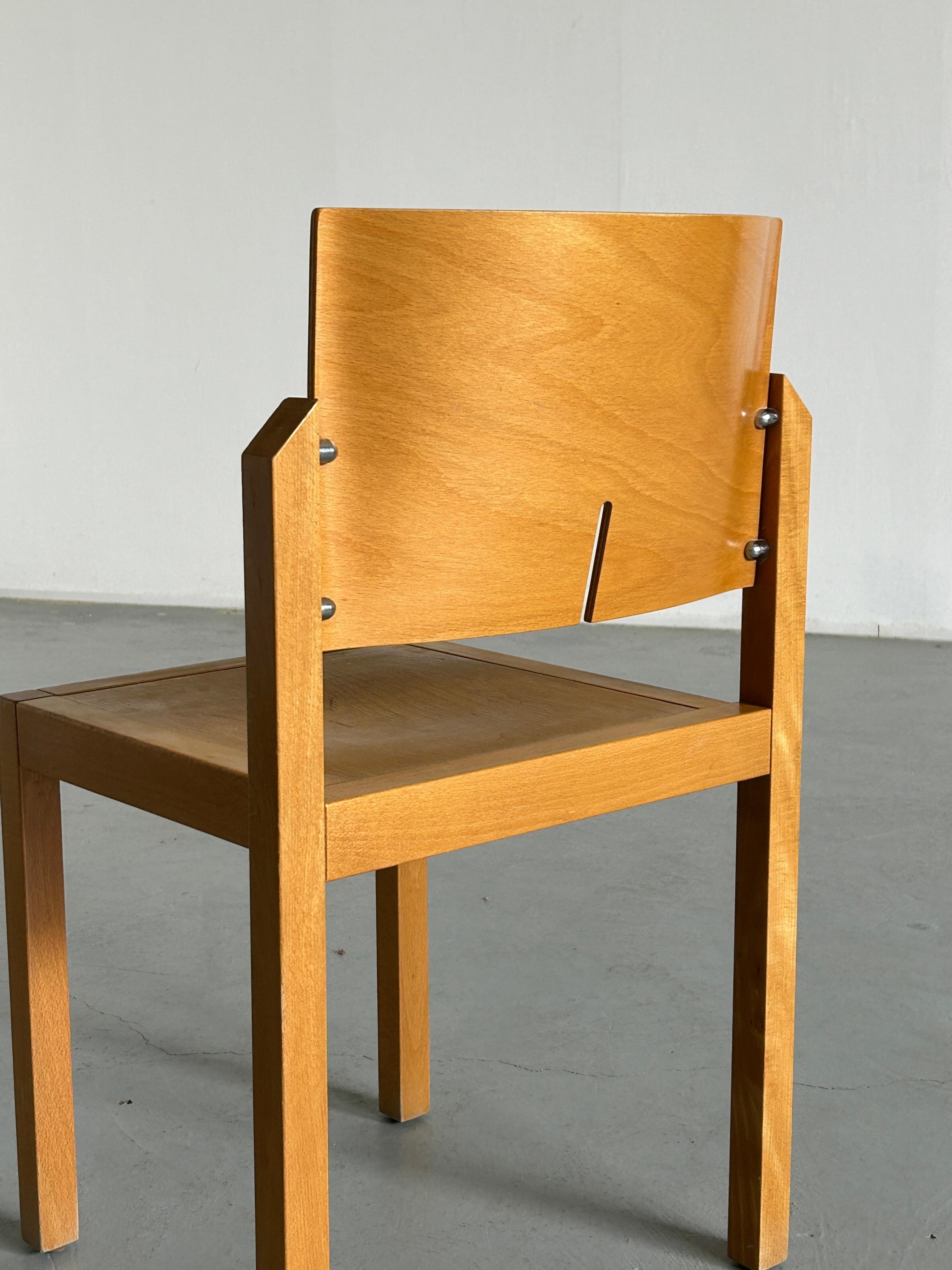 Thonet Postmodern Sculptural Wooden Chair, 1990s Austria For Sale 4