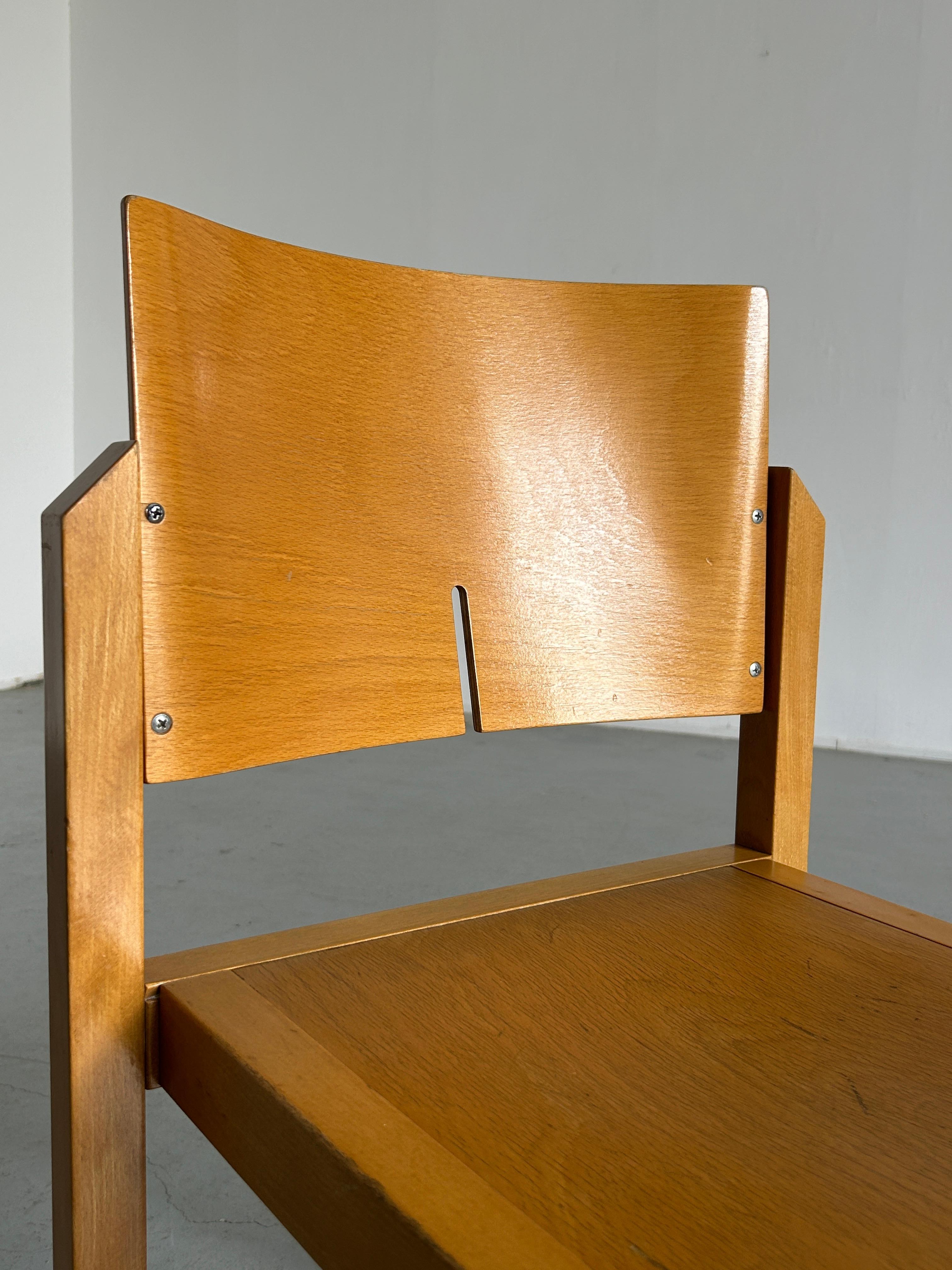 Thonet Postmodern Sculptural Wooden Chair, 1990s Austria For Sale 9