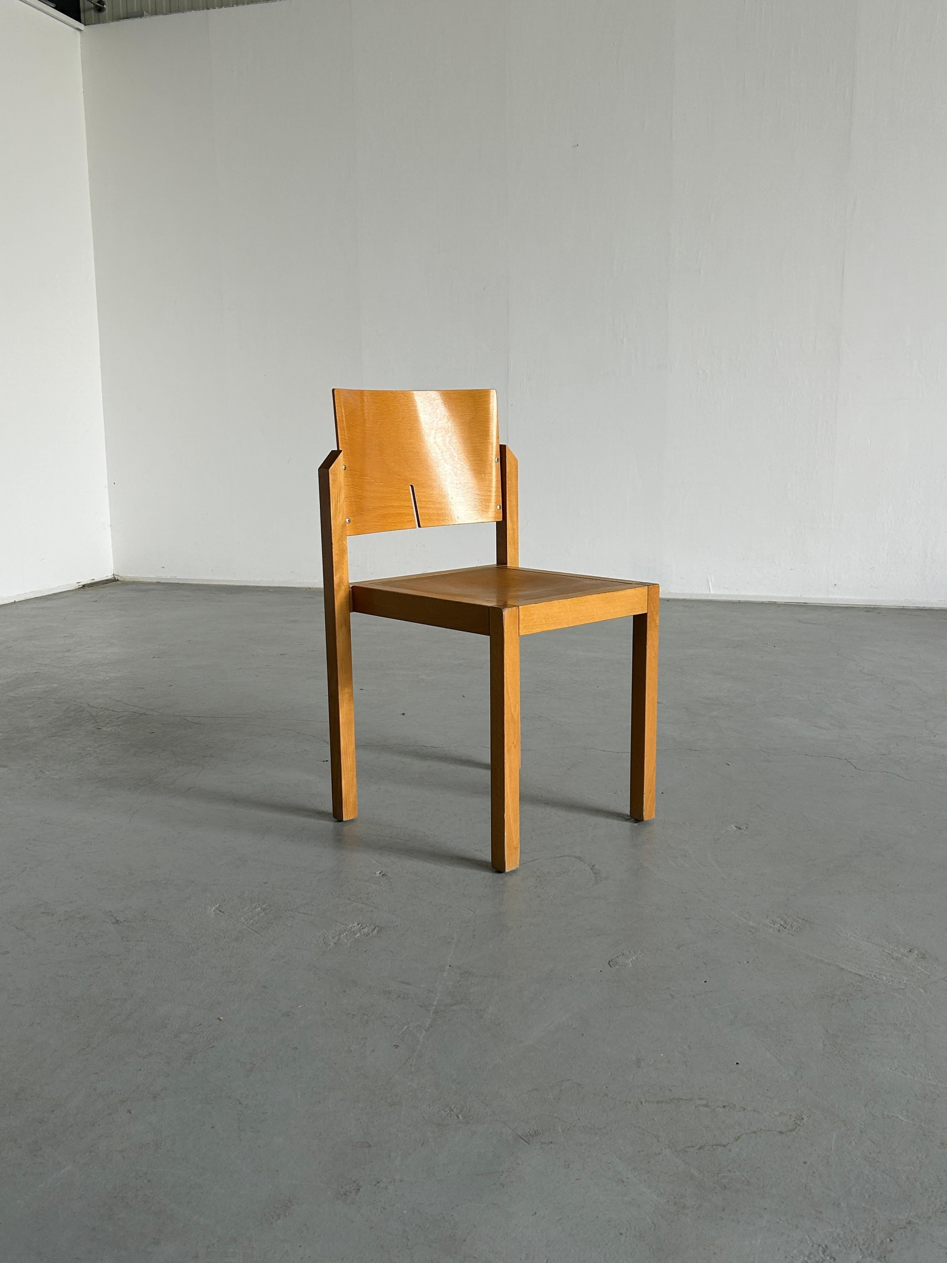 Post-Modern Thonet Postmodern Sculptural Wooden Chair, 1990s Austria For Sale