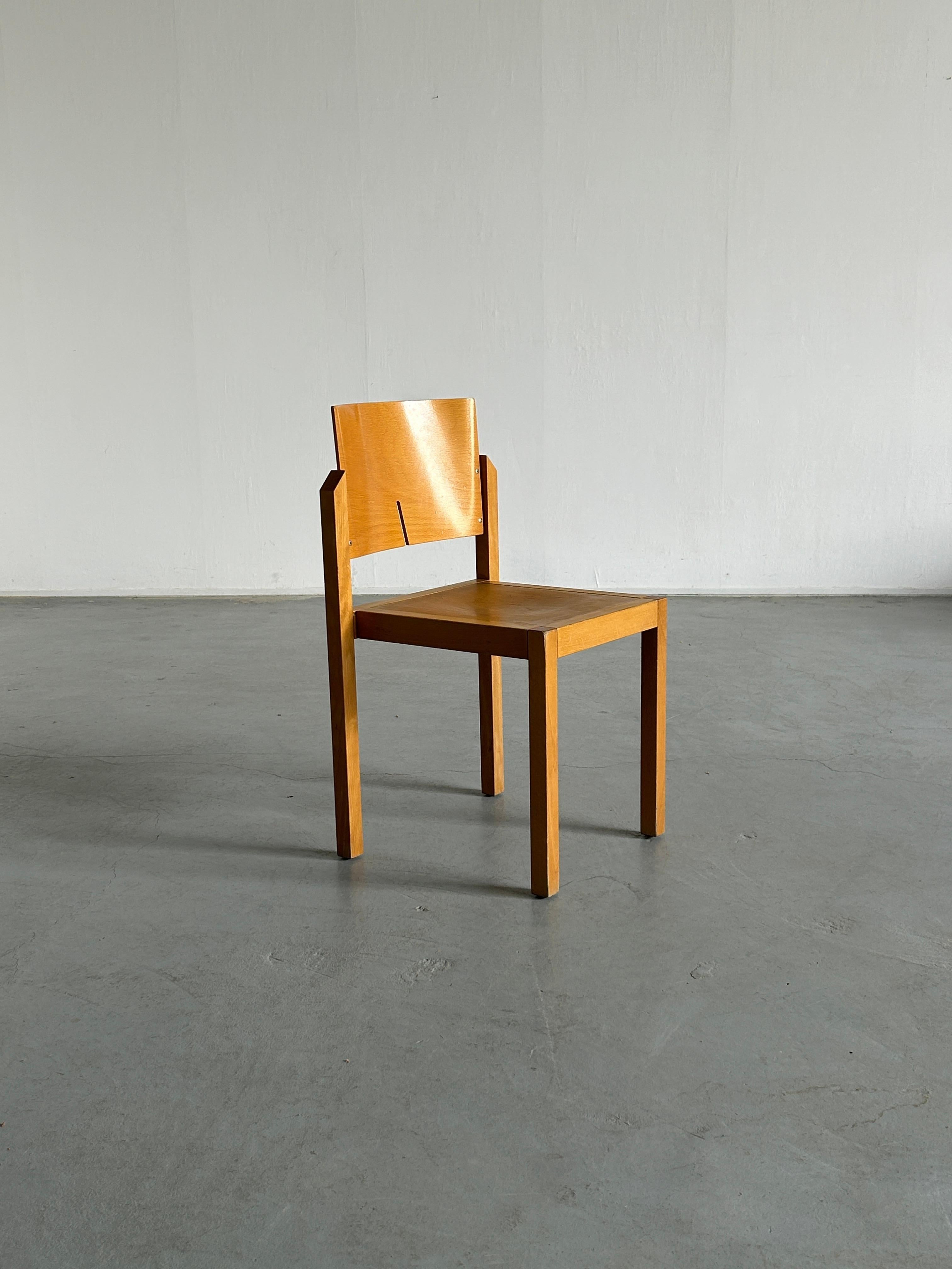 Austrian Thonet Postmodern Sculptural Wooden Chair, 1990s Austria For Sale