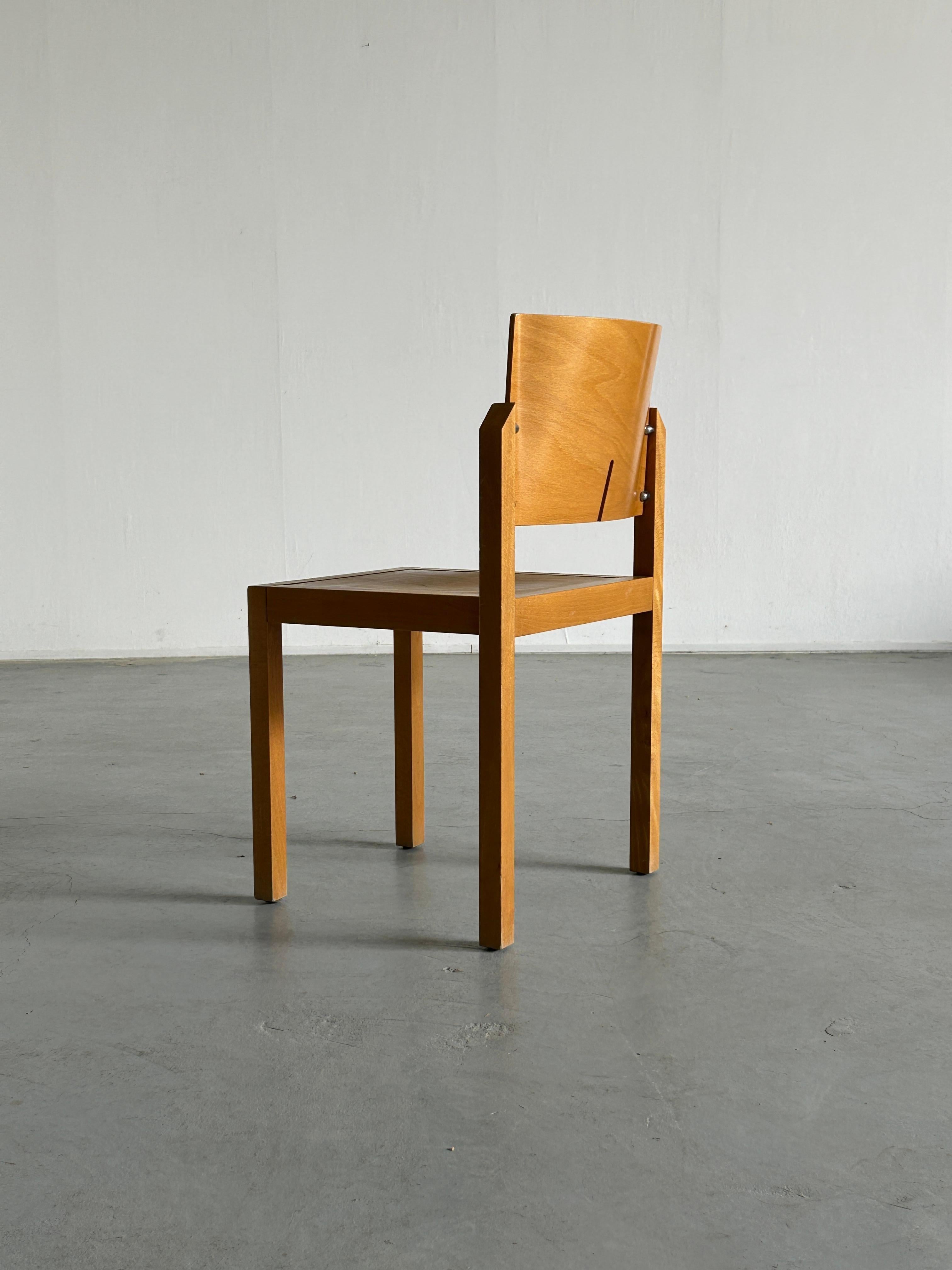 Late 20th Century Thonet Postmodern Sculptural Wooden Chair, 1990s Austria For Sale