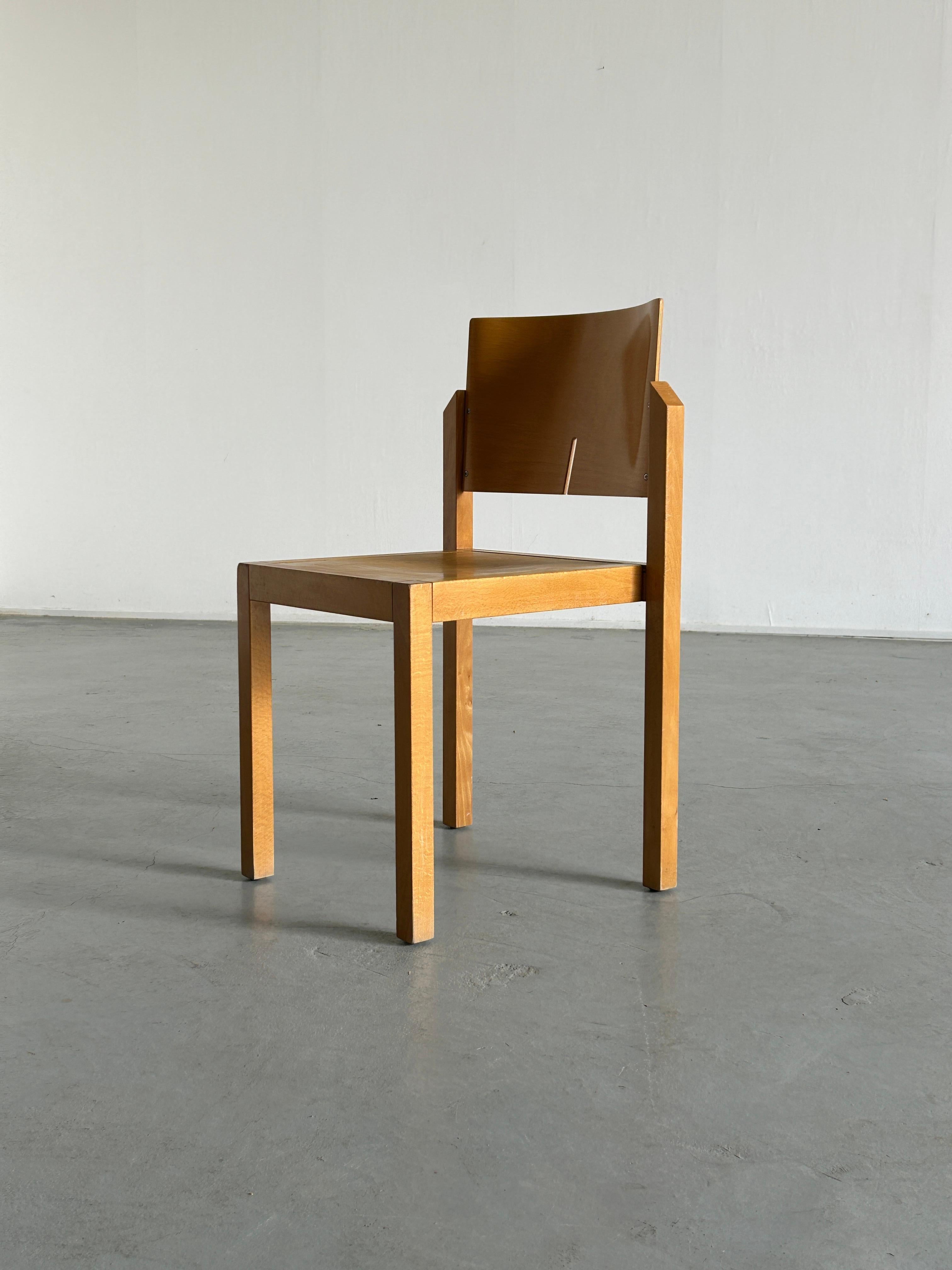 Thonet Postmodern Sculptural Wooden Chair, 1990s Austria For Sale 1