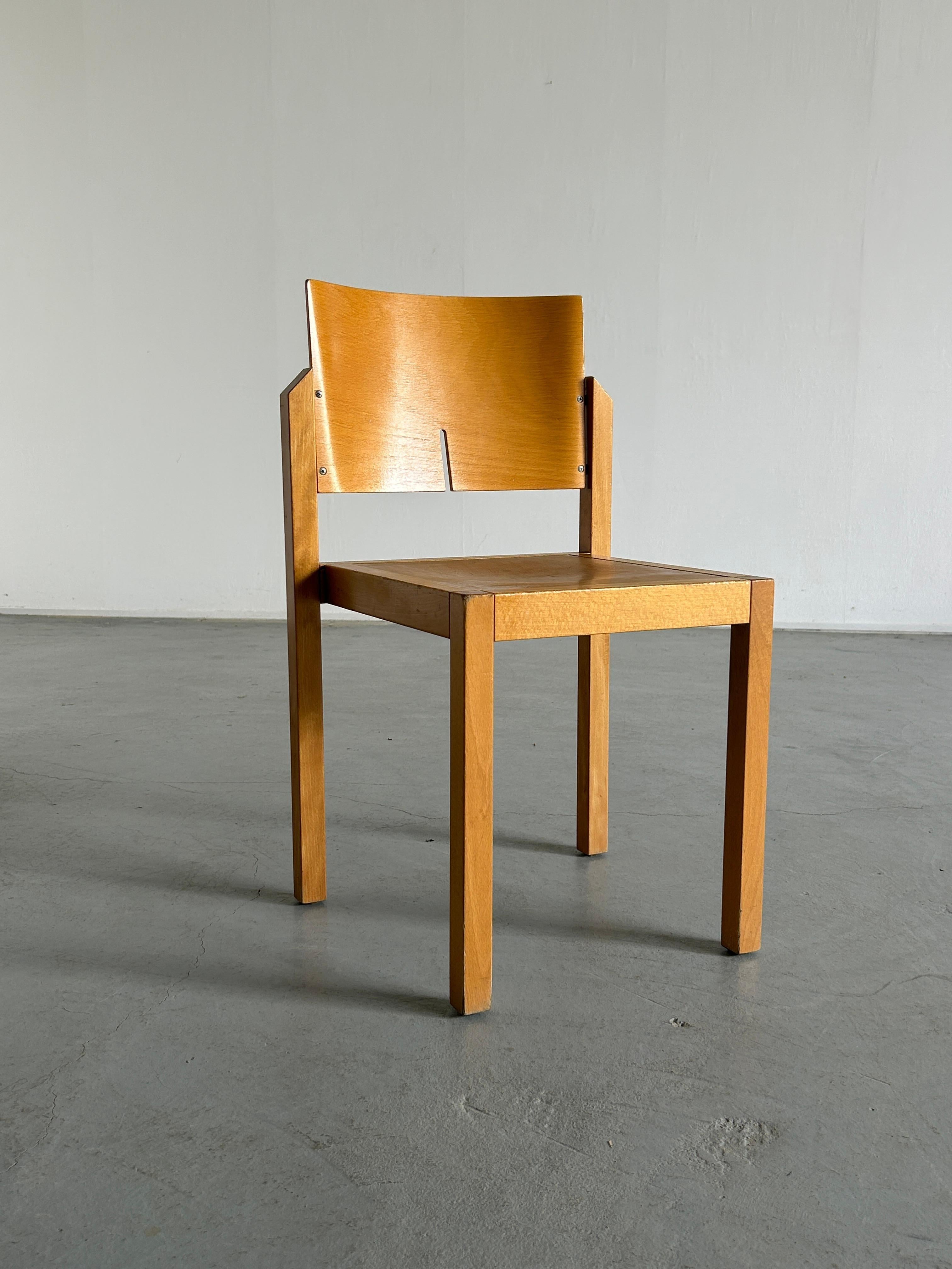 Thonet Postmodern Sculptural Wooden Chair, 1990s Austria For Sale 2