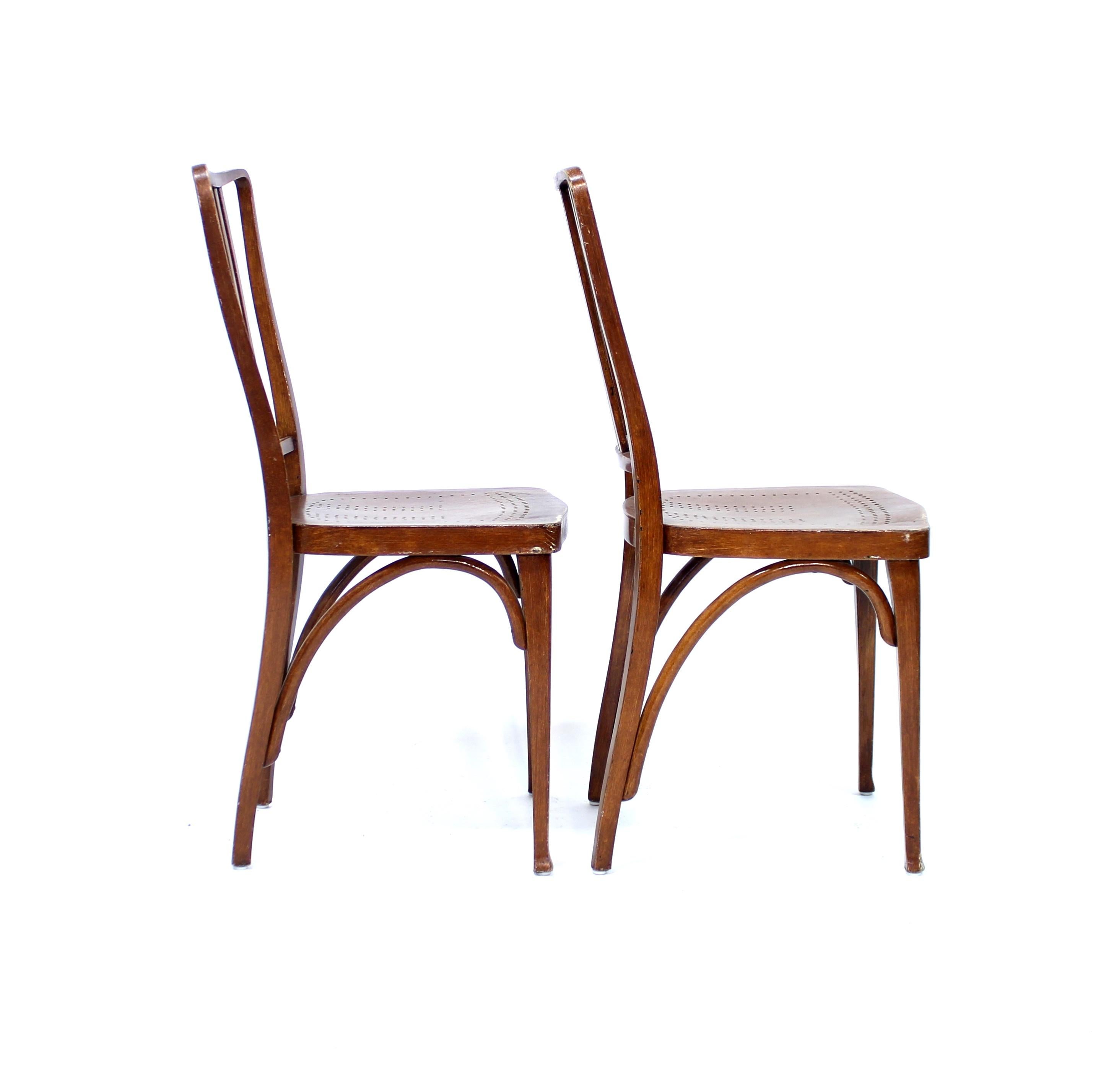 Thonet, raro par de sillas, principios de 1900 Madera curvada en venta