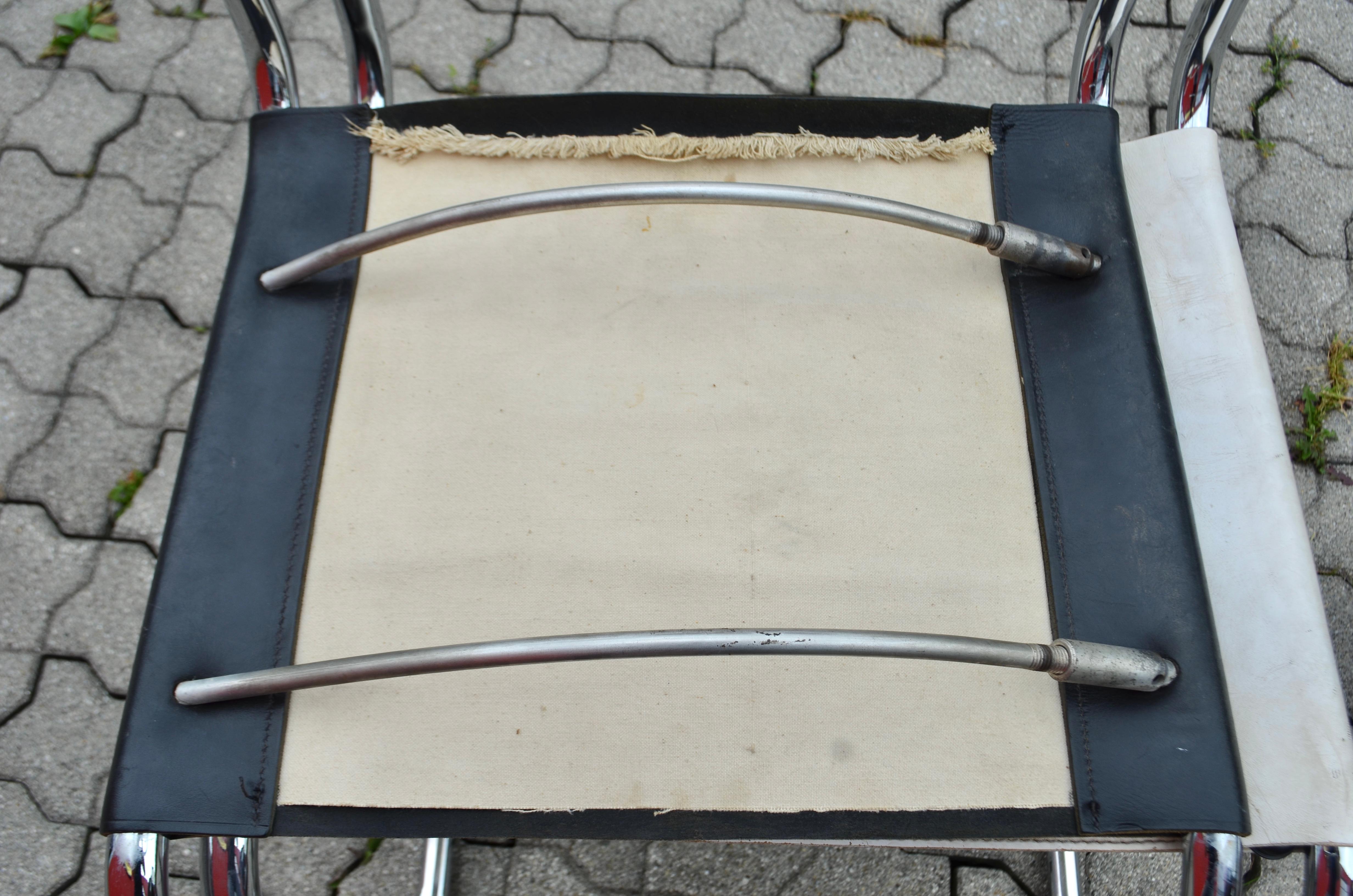 Thonet S 33 Vintage Black Saddle Leather Chair Mart Stam Cantilever, 1969 10