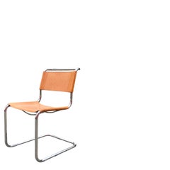 Thonet S 33 Vintage Cognac Silla de cuero vegetal Mart Stam Cantilever 1 de 2