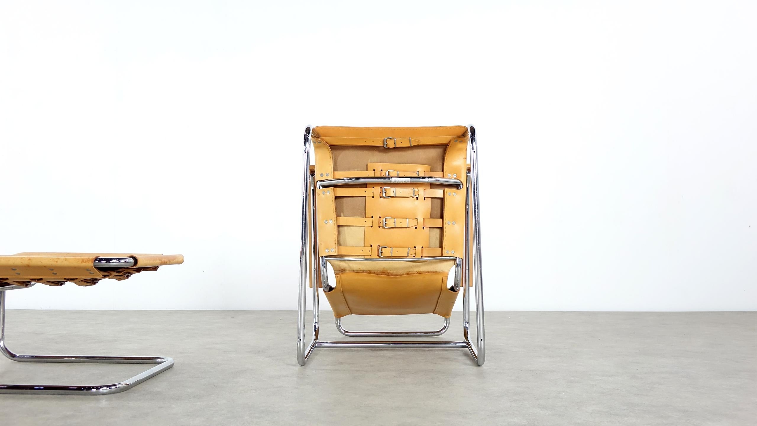 Bauhaus Thonet S 35 L &  S 35 H Design Marcel Breuer Lounge Chair and Ottoman