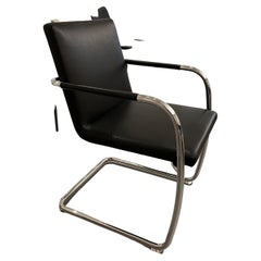 Thonet S 60 Cantilever Black Leather Armchair by Glen Oliver Löw in STOCK