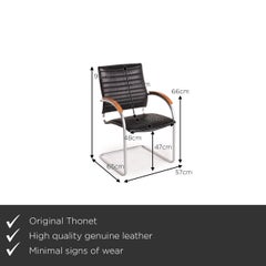 Thonet S 74 Leather Chair Black Cantilever