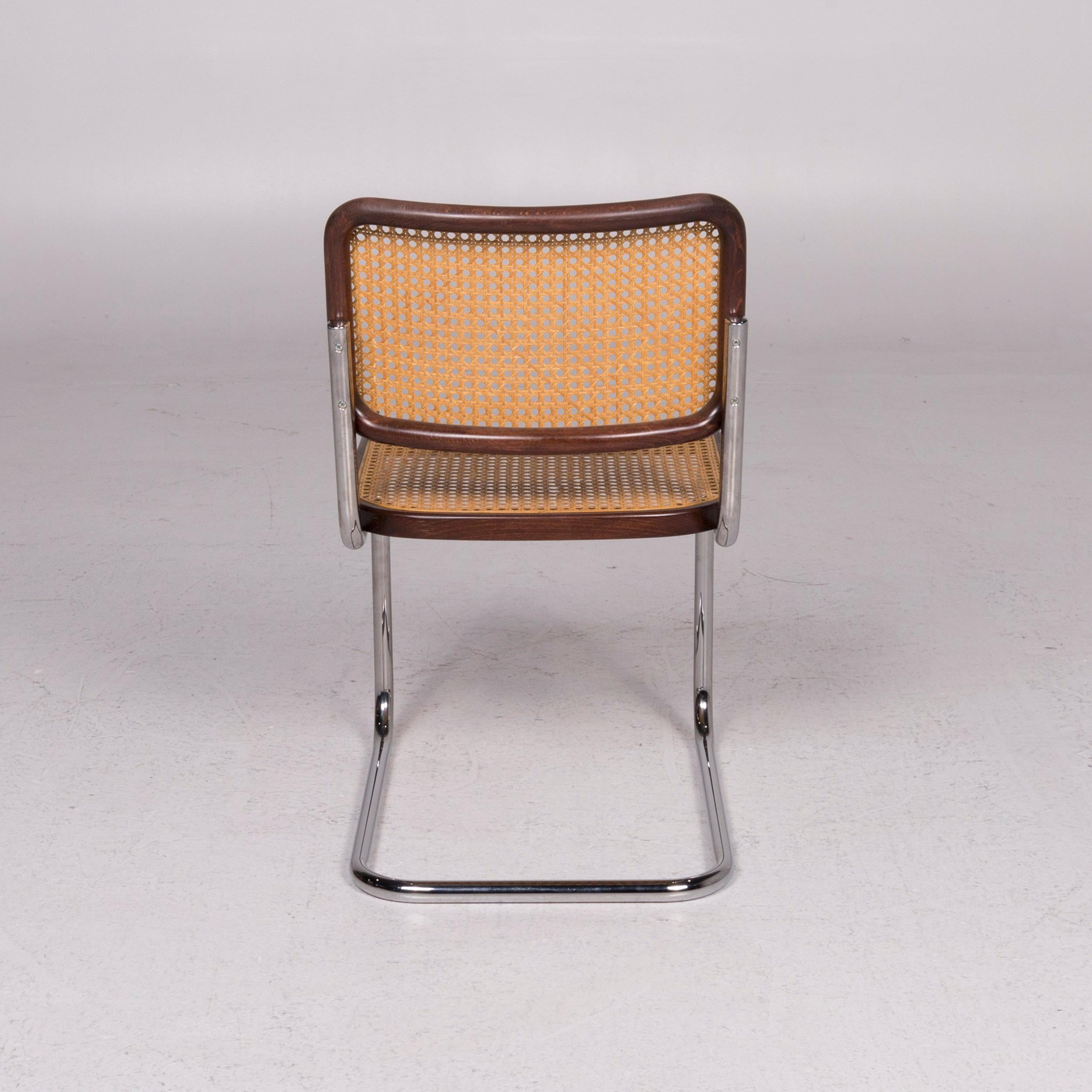 Modern Thonet S32 Wood Chair Beige Metal