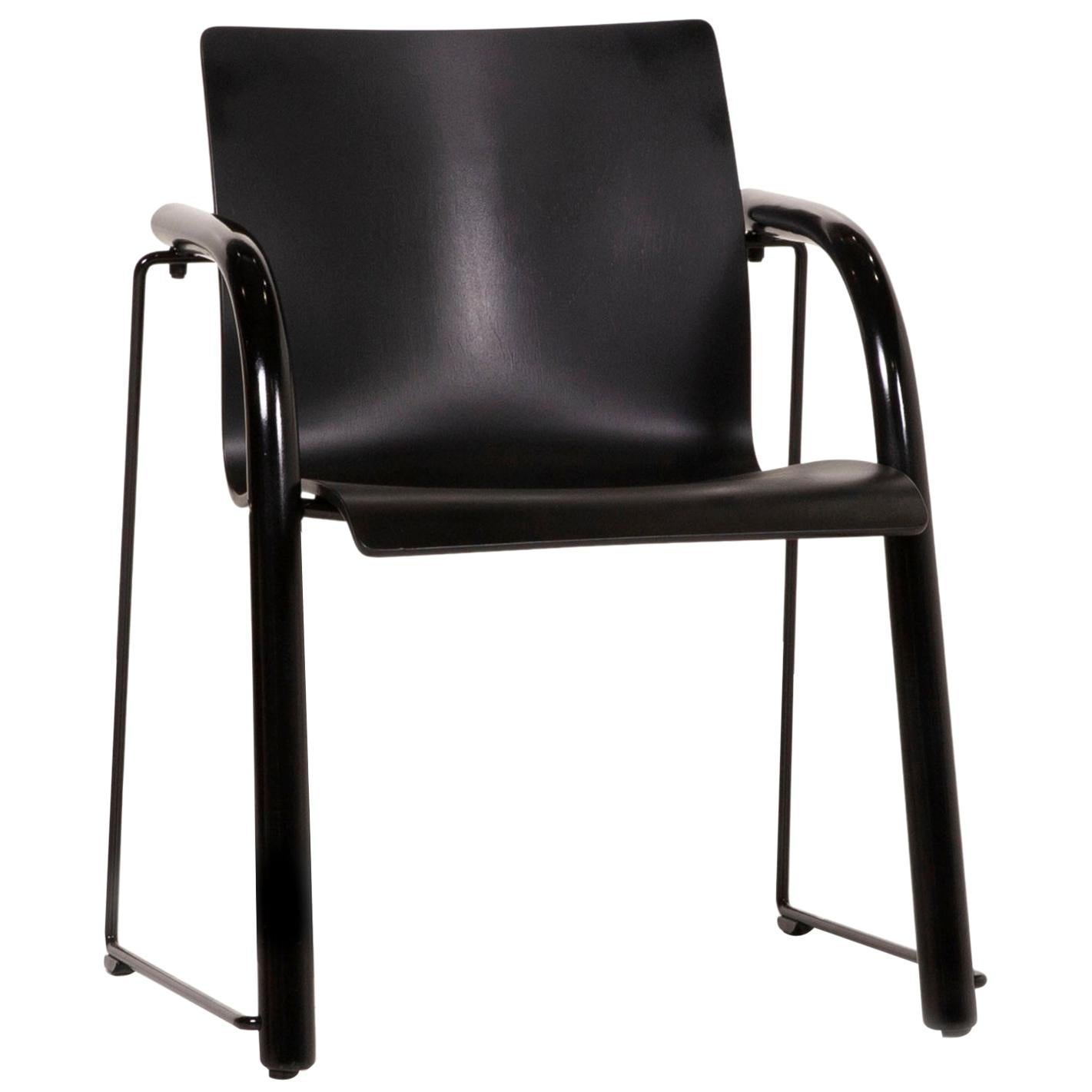 Thonet S320 Wood Chair Black For Sale