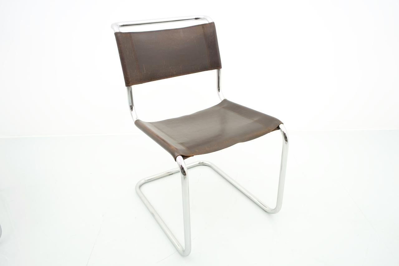 Bauhaus Thonet S33 Cantilever Chair Chrome and Leather Mart Stam 1926