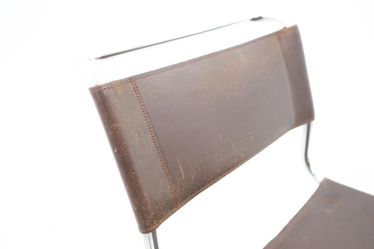Thonet S33 Freischwingerstuhl aus Chrom und Leder Mart Stam 1926 (Stahl)