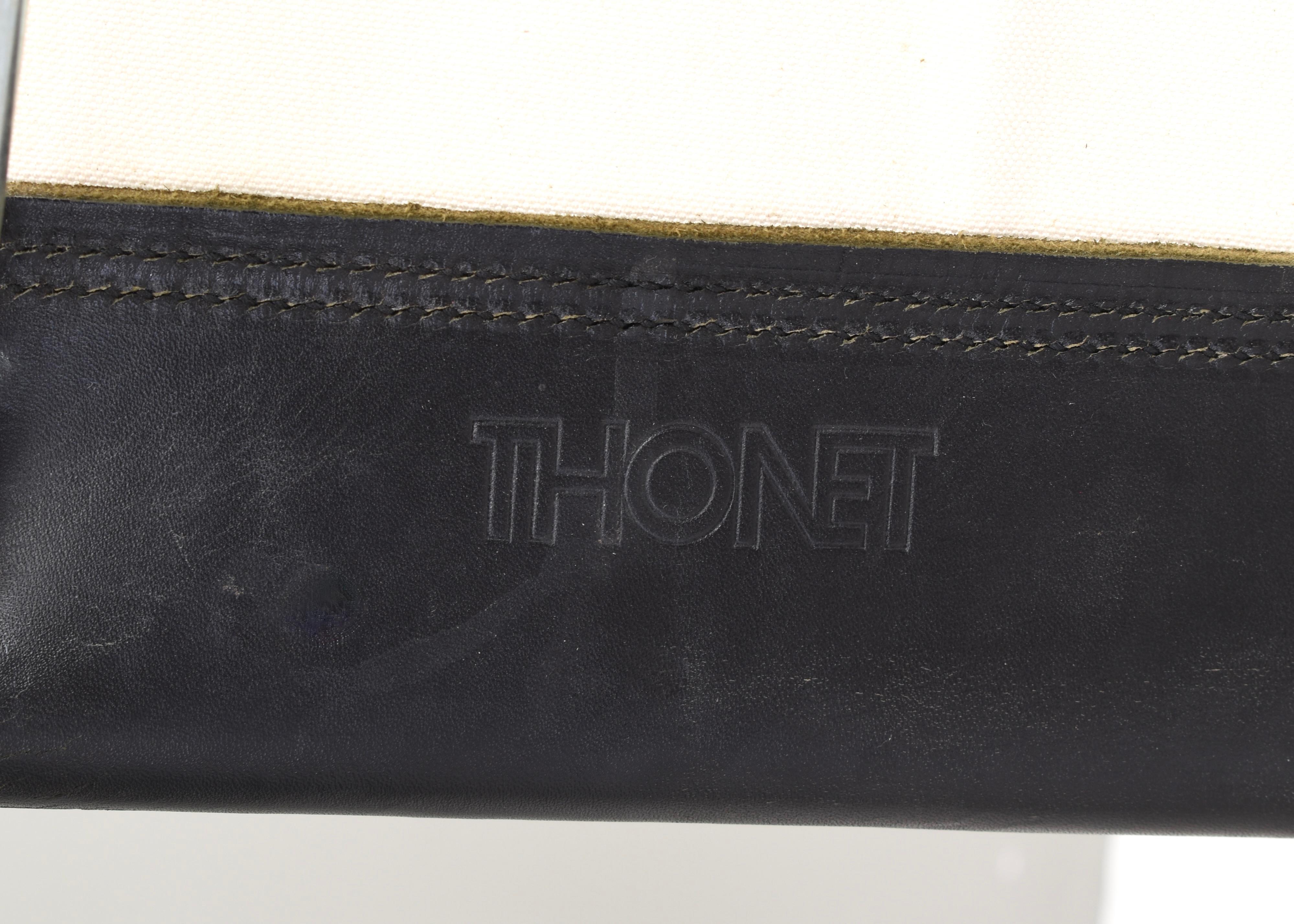Cuir Chaises luge Thonet S34 de Mart Stam en cuir noir et chrome - Allemagne en vente