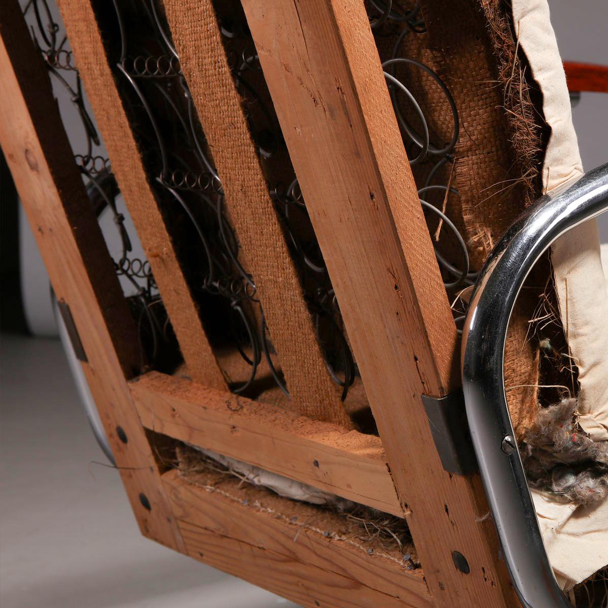 Freitragender Bauhaus-Sessel „S411“ aus Chromrohr mit röhrenförmigem Thonet, 1930er Jahre im Zustand „Gut“ im Angebot in Praha 2, Hlavní město Praha