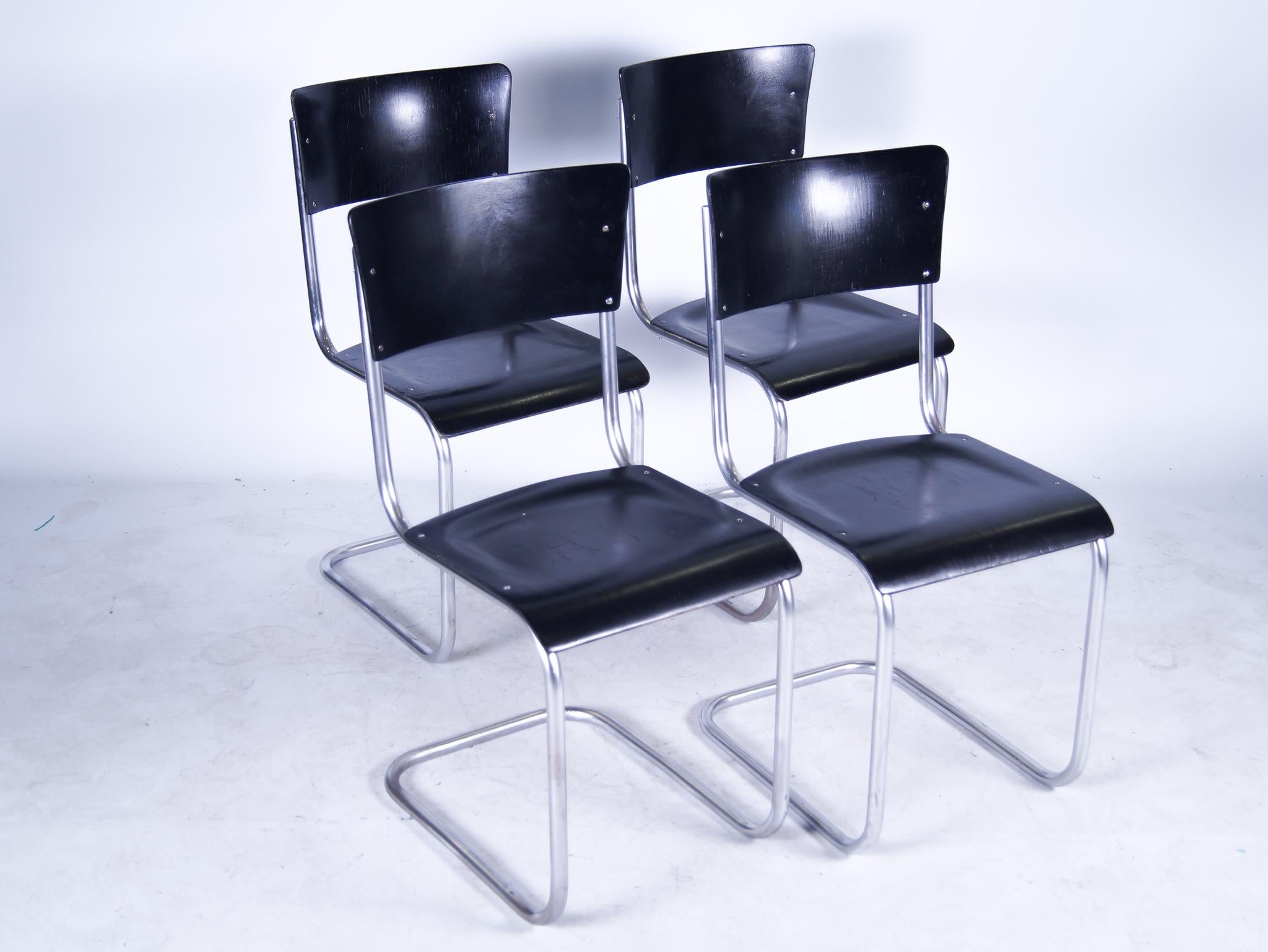 Thonet S43 by Mart Stam, Set of 4 1