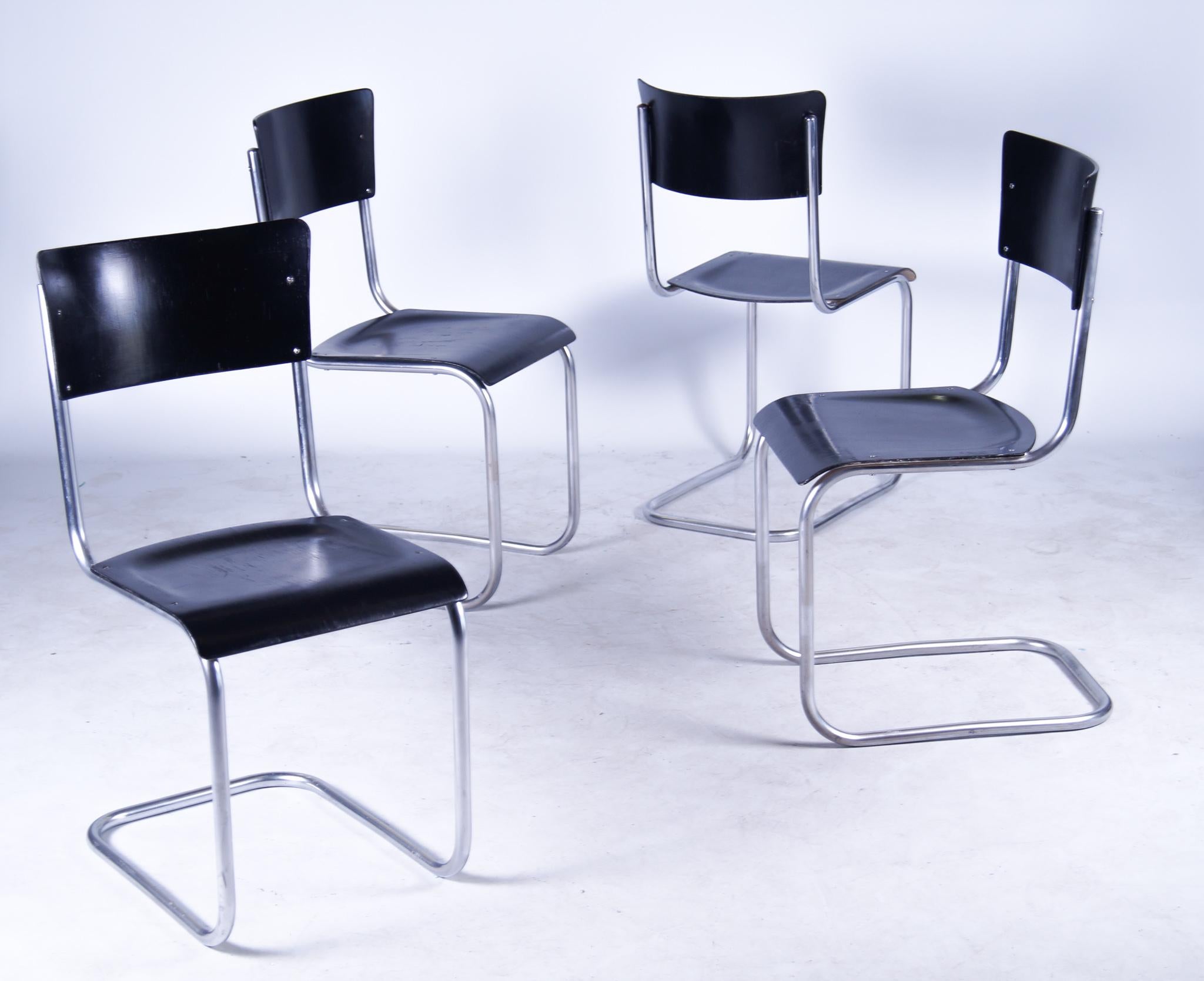 Austrian Thonet S43 by Mart Stam, Set of 4