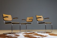 Thonet S64 Cantilever Marcel Breuer Dining Chair in Cane and Chrome, 1979