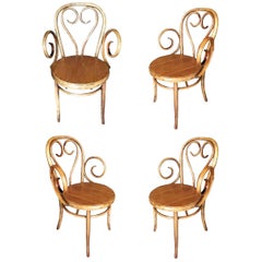 Thonet Scrolling Bentwood Armchair, Set of Four