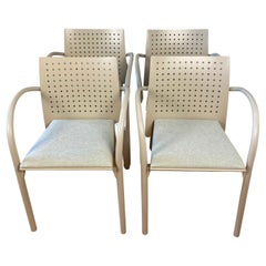 Set of 4 Parisian Cafe Dining Chairs by Thonet, French Mid Century Armchairs