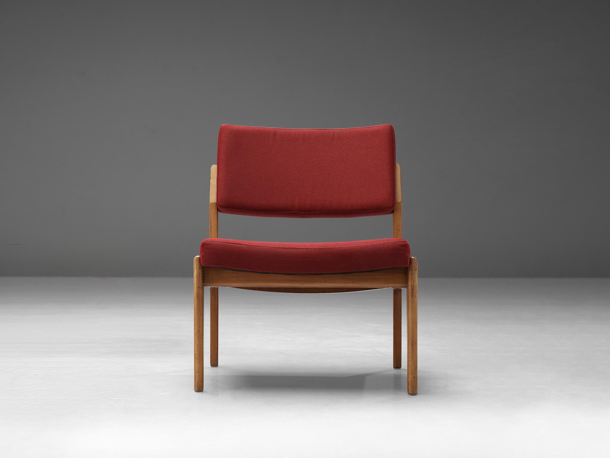 Sedia Thonet Slipper in ciliegio e tappezzeria rossa in vendita 1