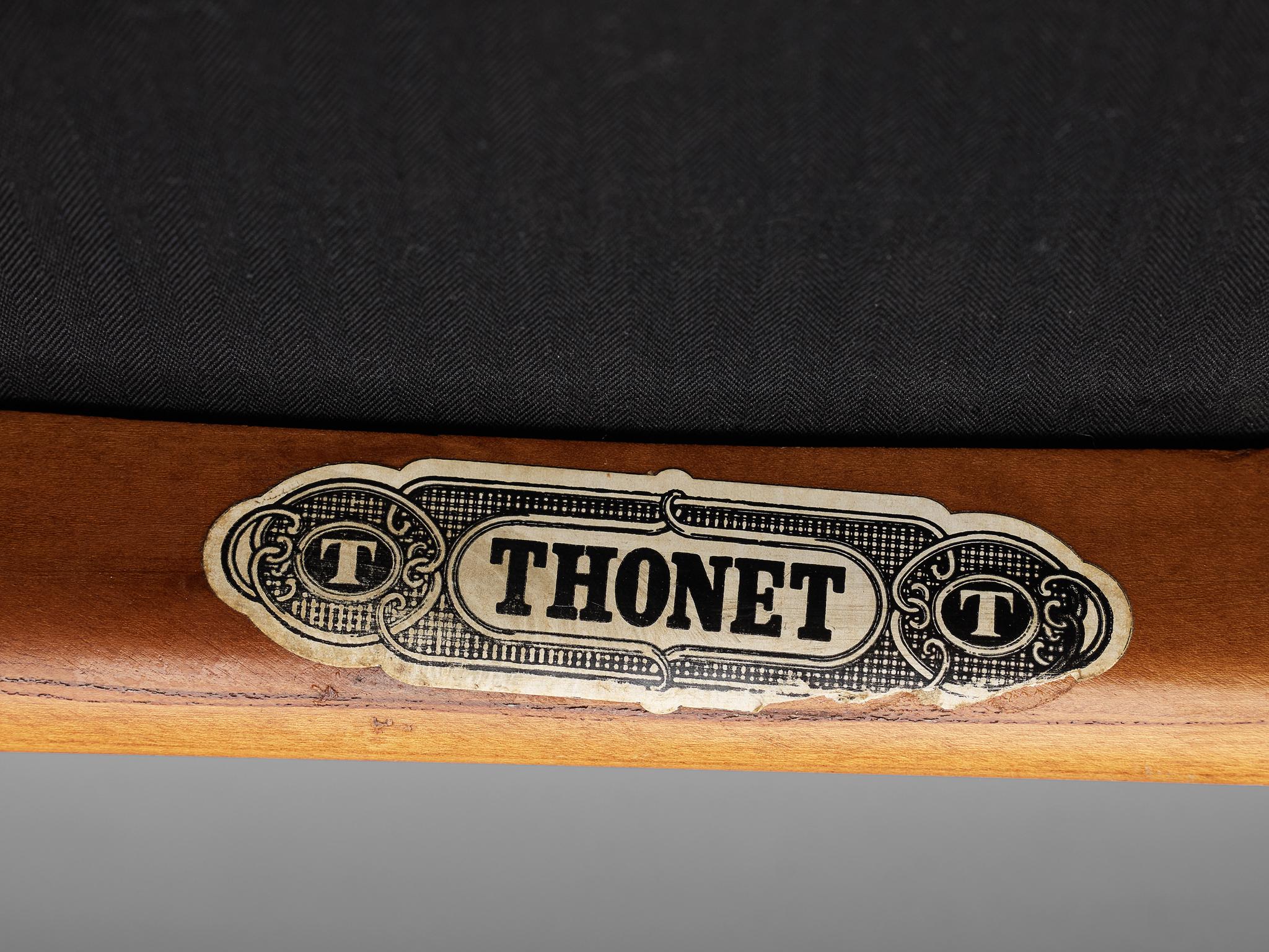 Sedia Thonet Slipper in ciliegio e tappezzeria rossa in vendita 3