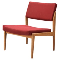 Thonet Slipper Chair in Cherry and Red Upholstery