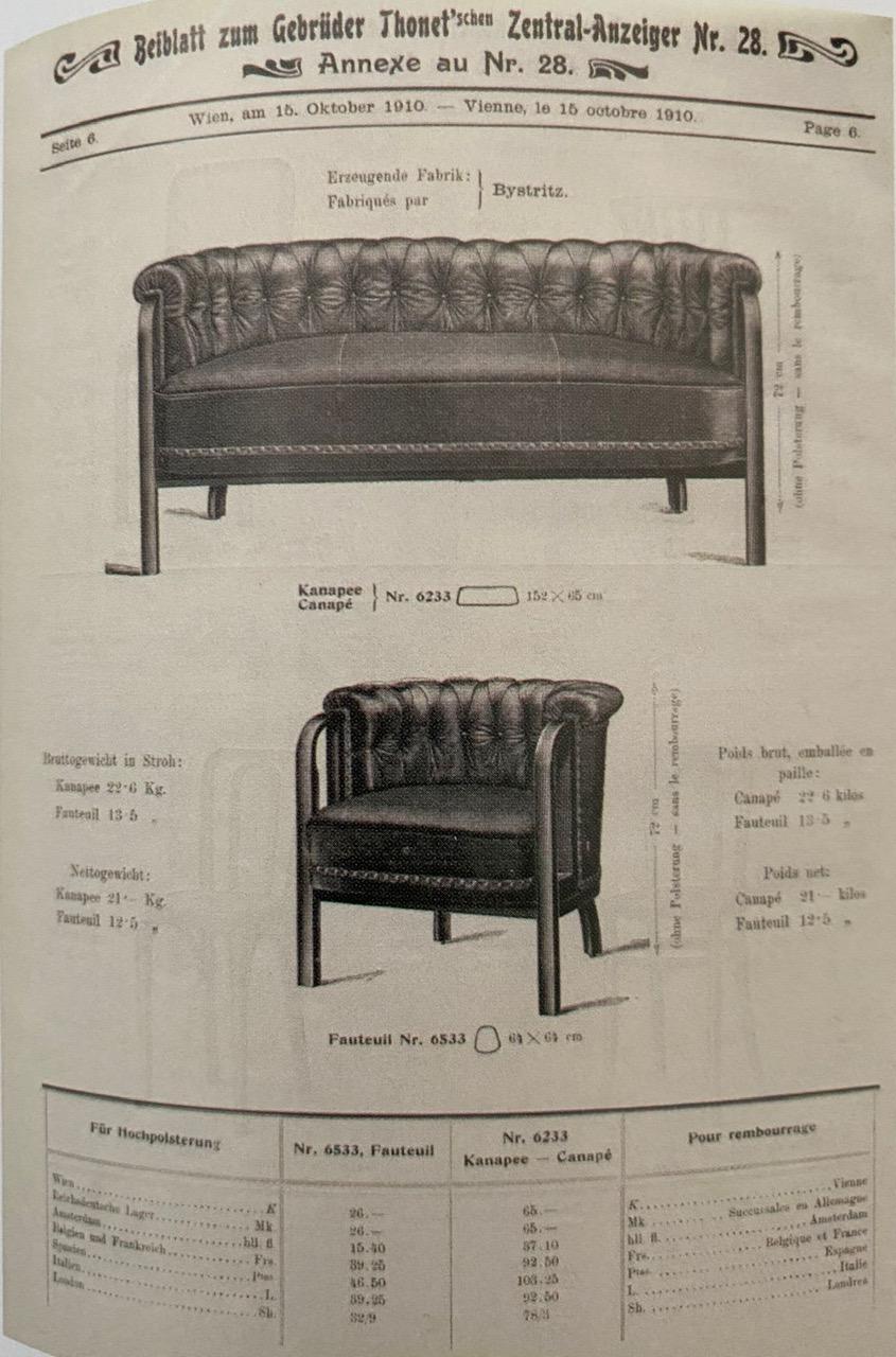 Wood Thonet Sofa Nr. 6533, Marcel Kammerer, Vienna from 1910