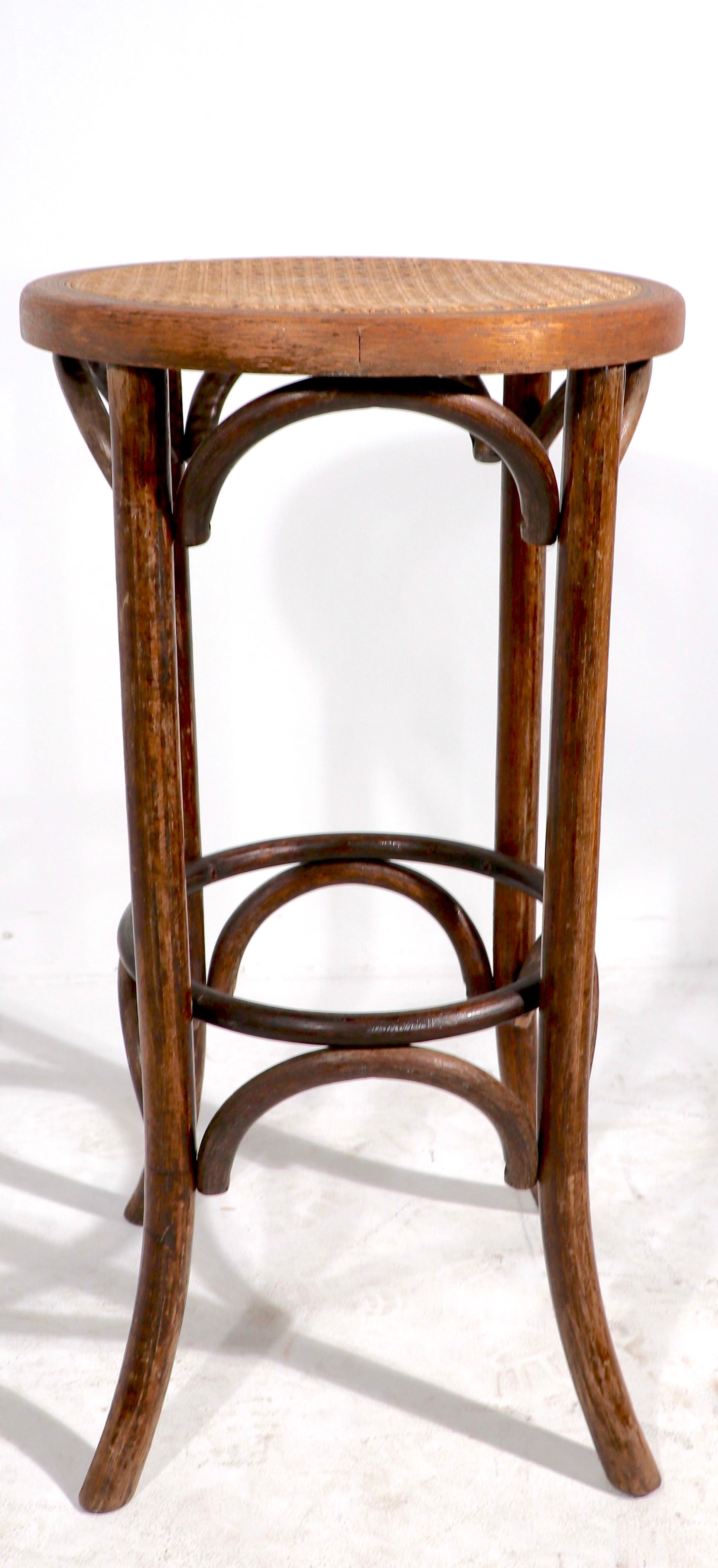 Cane Thonet Steam Bentwood Bar Stool