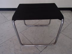 Thonet Hocker Chrom mit schwarzen Original-Tüchern B9s