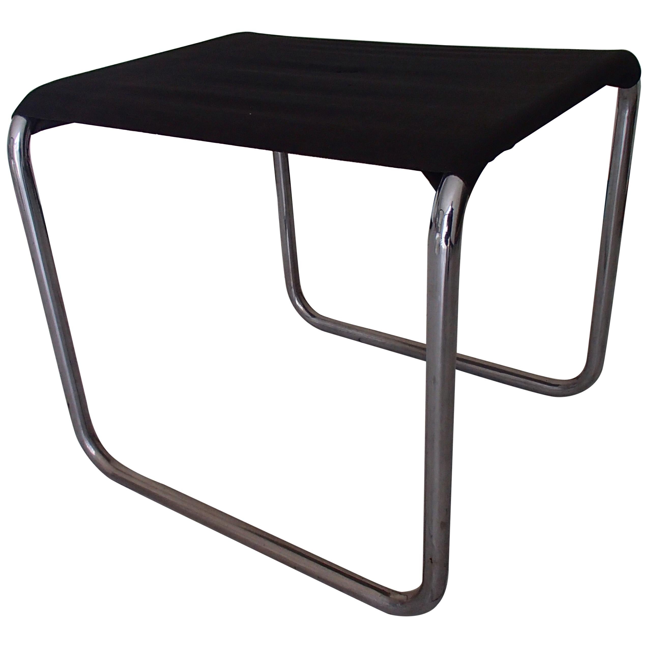 Thonet Stool Chrome with Black Original Tissues B9s For Sale