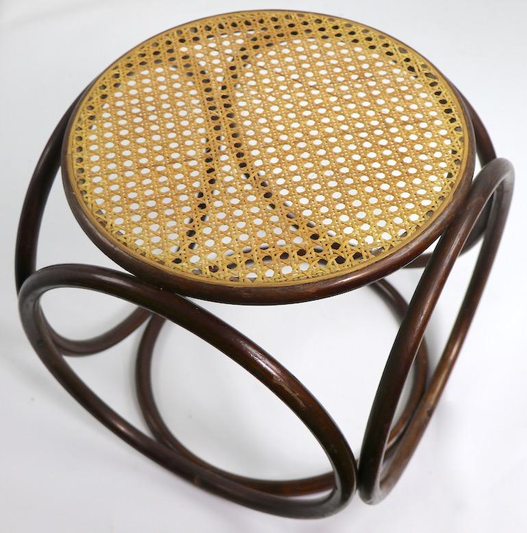 Cane Thonet Stool Side or End Table