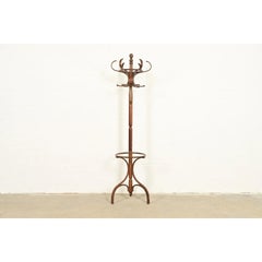 Thonet Style Antique Bentwood Hall Tree Coat and Hat Floor Standing Rack