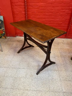 Thonet Style Art Nouveau Oak Bistro Table, circa 1900