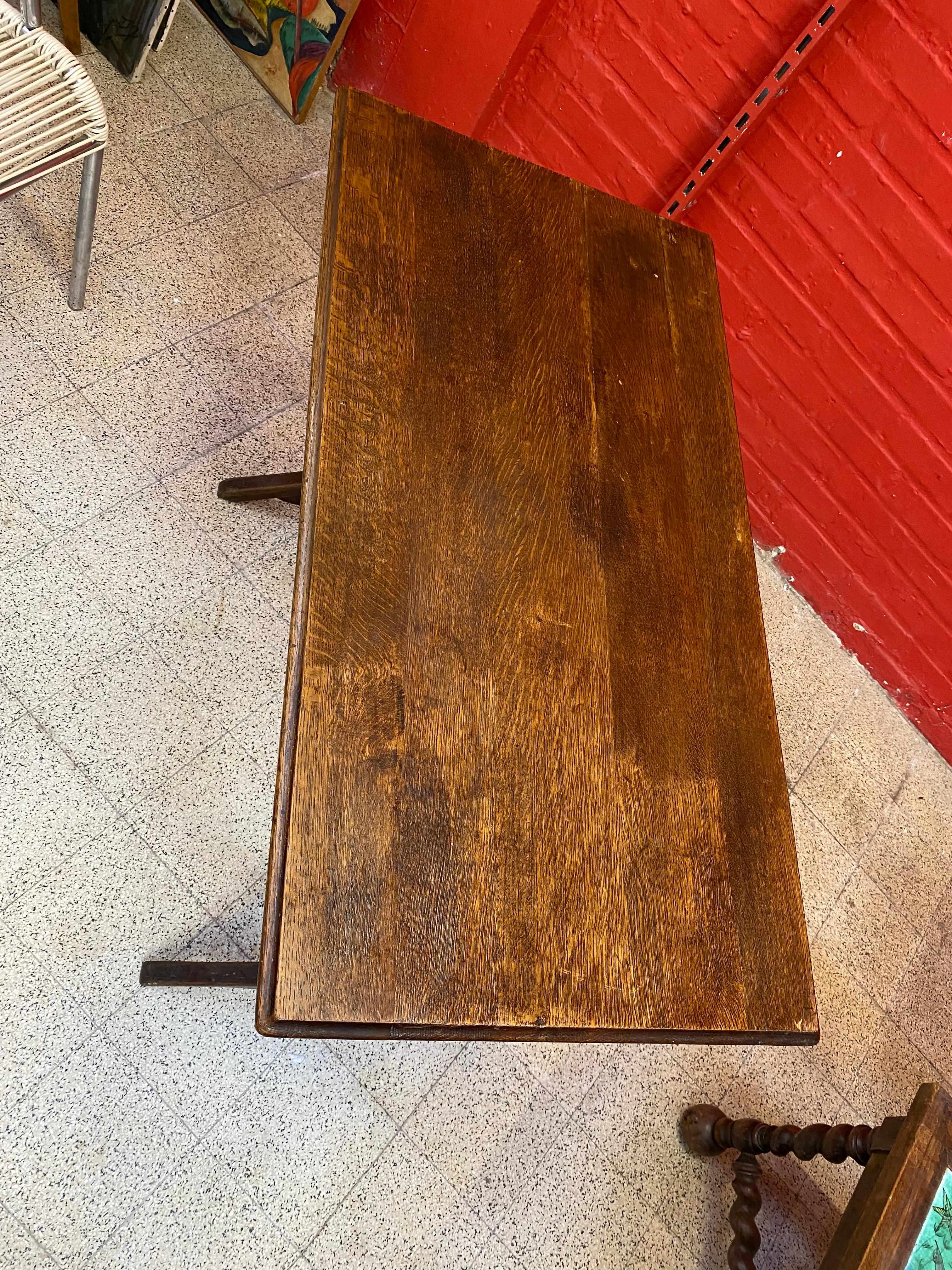 European Thonet Style Art Nouveau Oak Bistro Table, circa 1900 For Sale