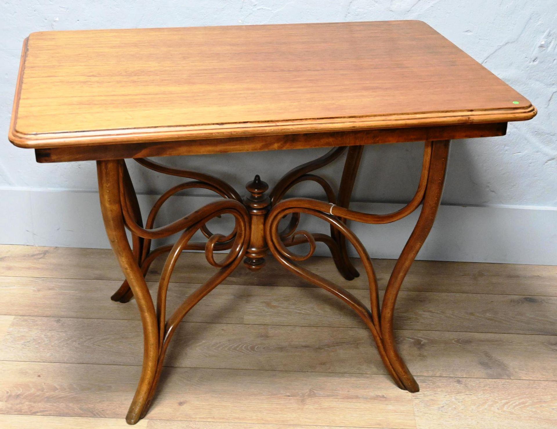 Thonet style Art Nouveau oak bistro table, circa 1900.