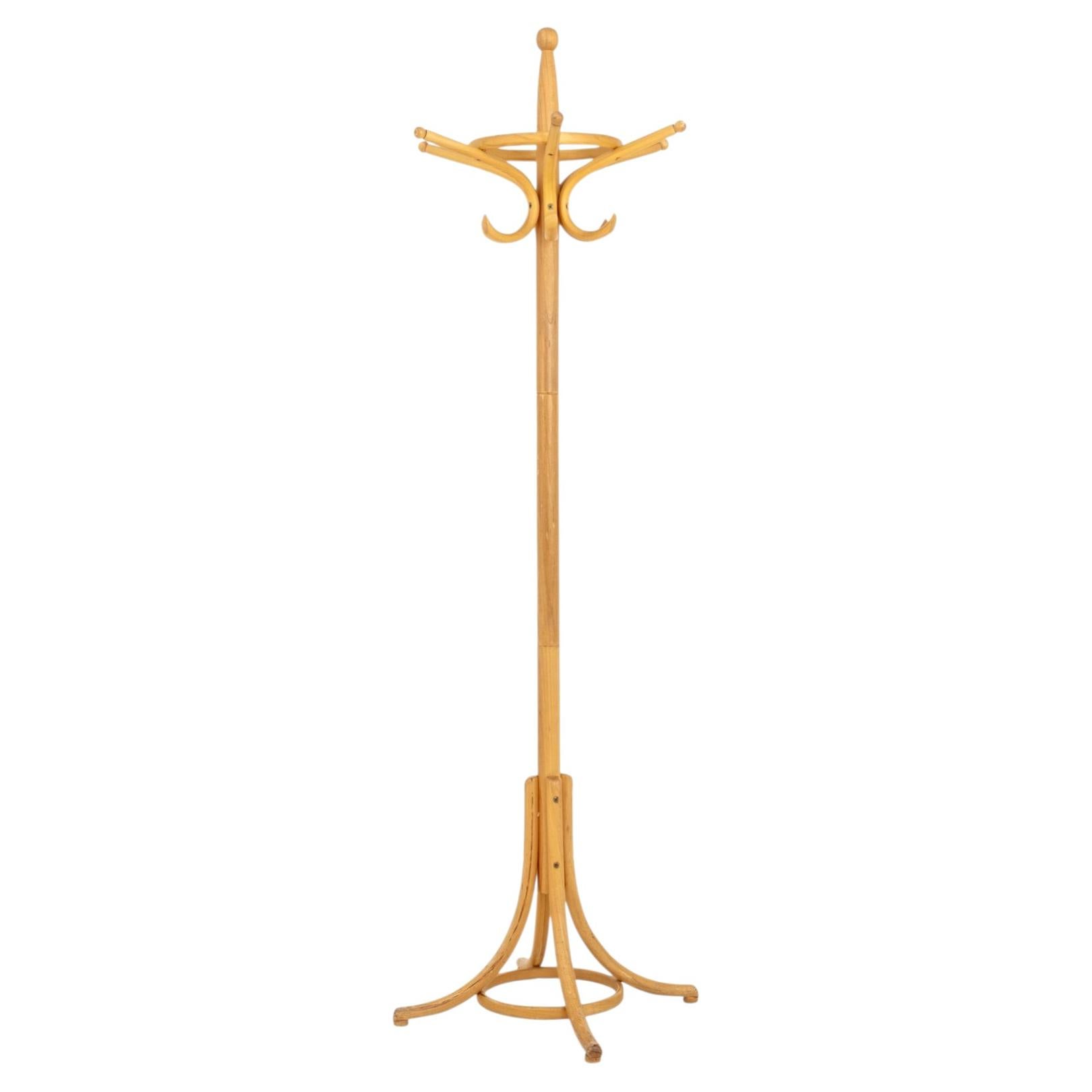 Mid-Century Modern Thonet Style Bentwood Coat Rack, Wood