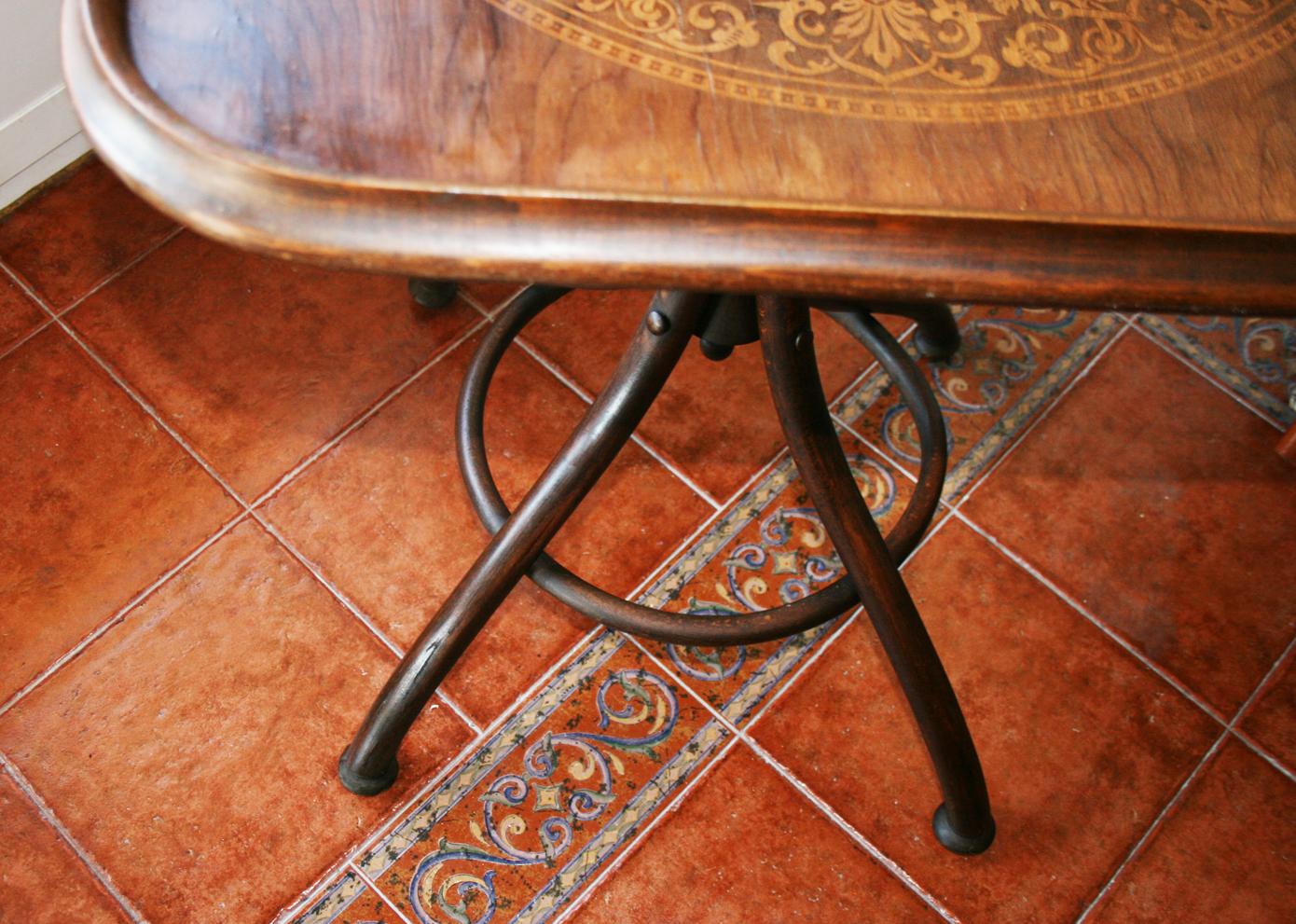 Art Nouveau Thonet Style Bentwood Game Table, Late 19th Century or Early 20th Century
