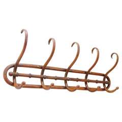 Thonet-style bentwood wall-mounted coat rack - Early 20th