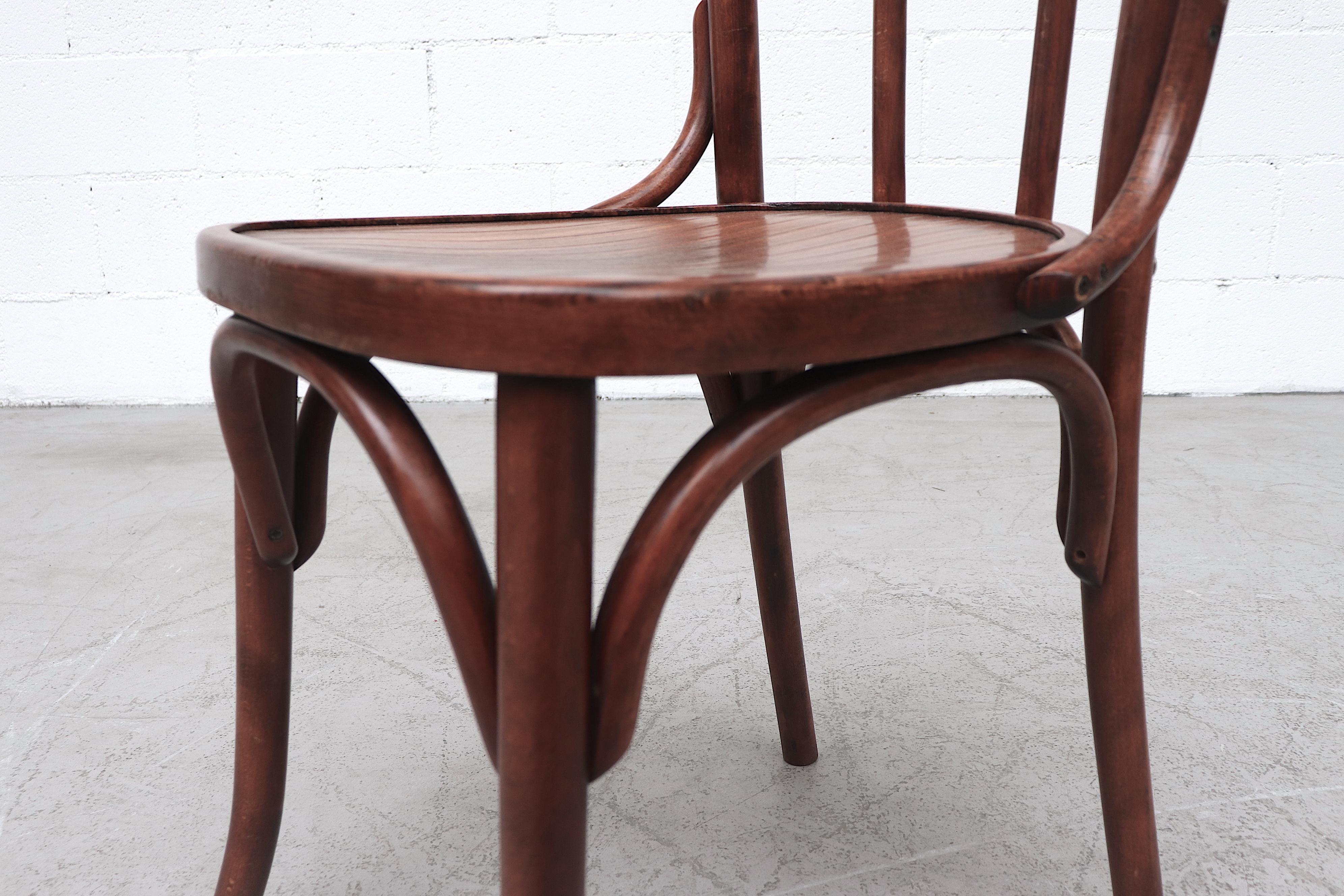 Thonet Style Cherry Toned Wood Bistro Chairs 6