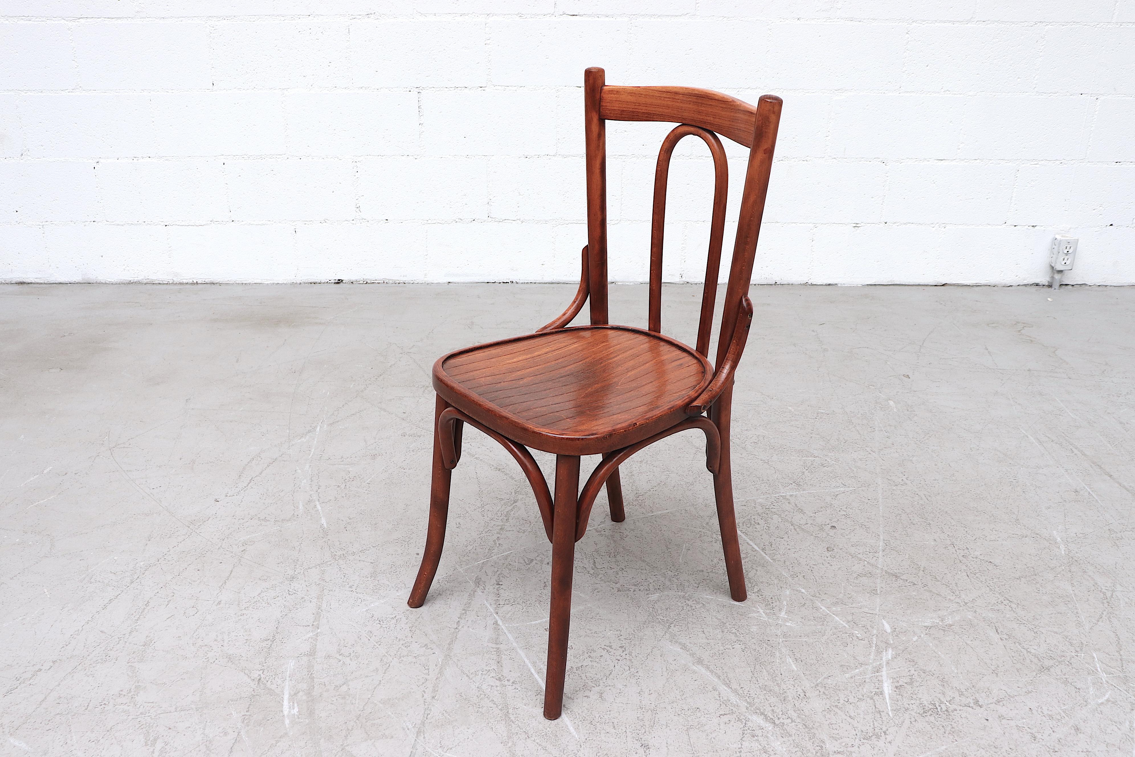 Thonet Style Cherry Toned Wood Bistro Chairs 2