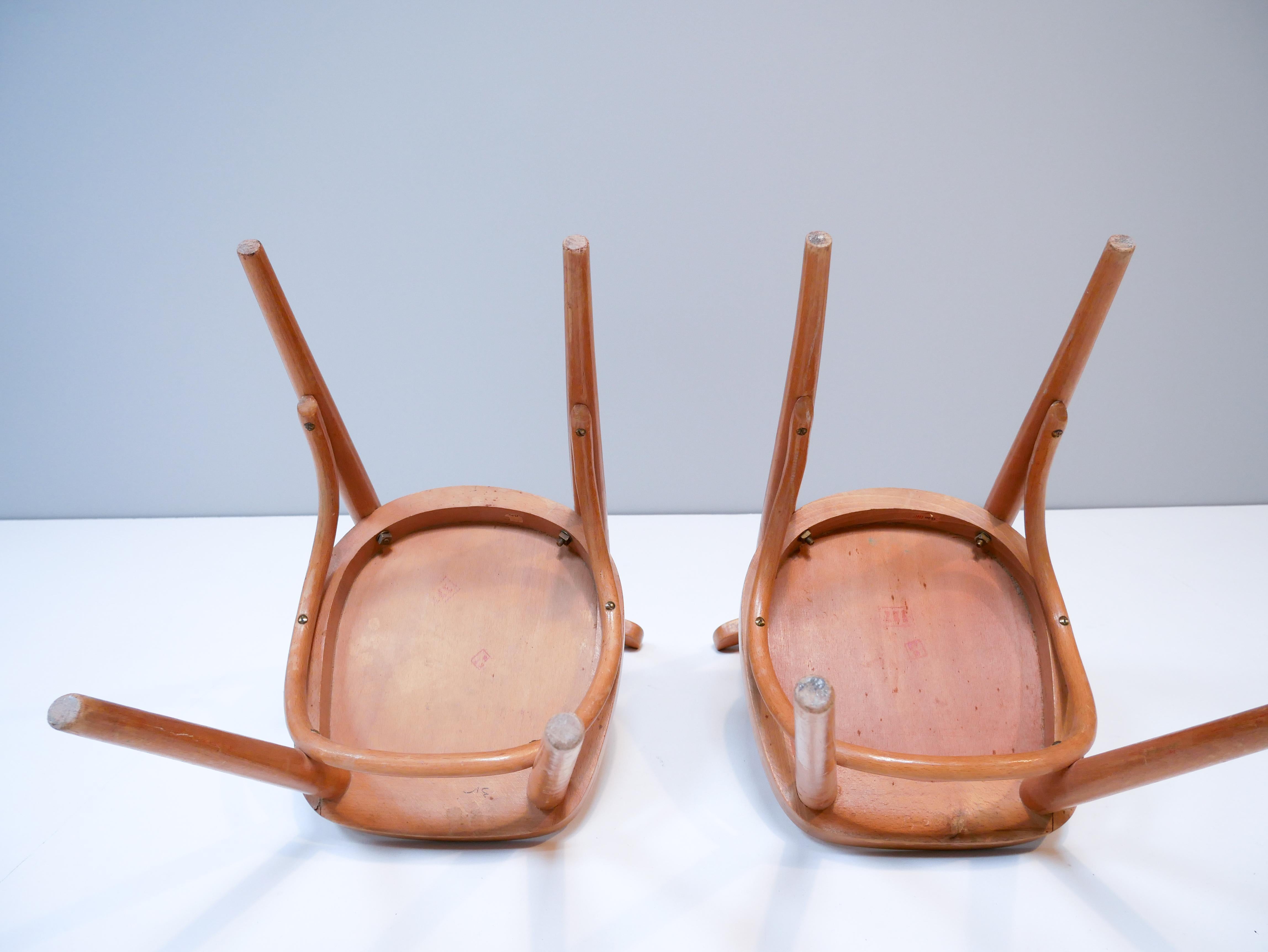 Mid-20th Century Thonet Style Children's Bentwood Chairs, 1950s, Sweden For Sale