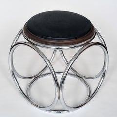 Thonet Style Chrome Stool