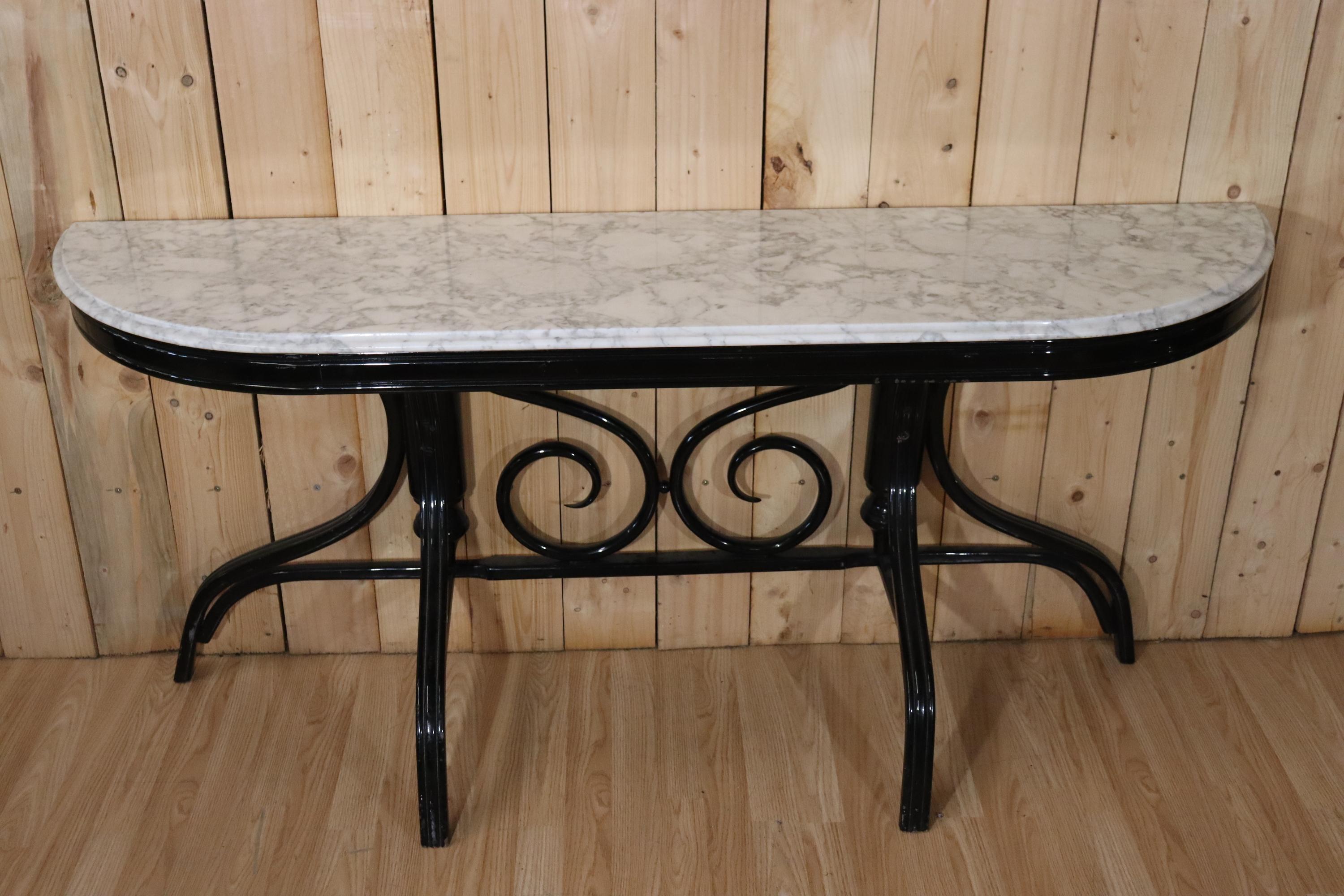 Art nouveau Thonet Style Curved Wooden Console en vente