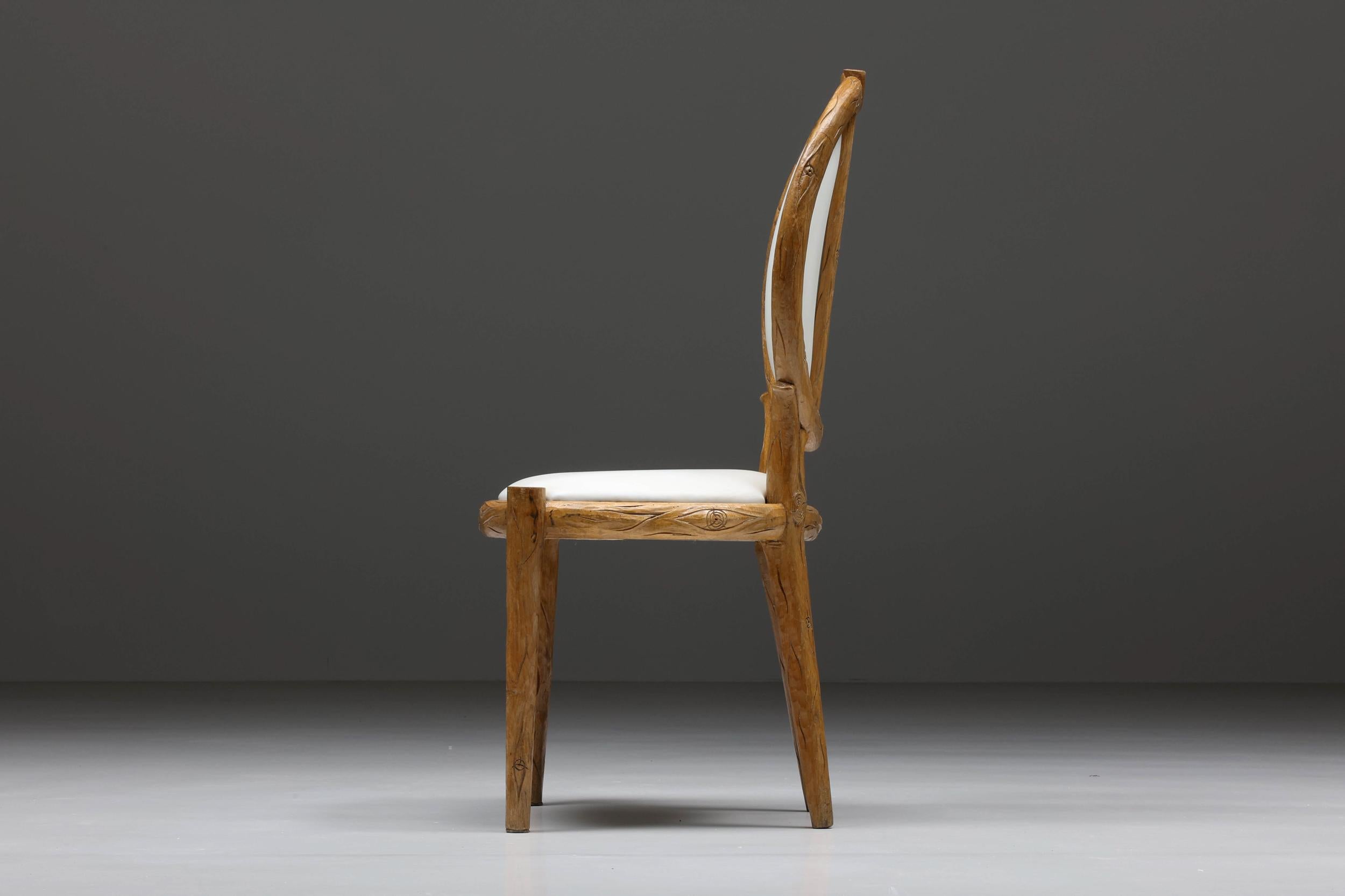 Handgeschnitzte Holz-Esszimmerstühle im Thonet-Stil, Mid-Century Modern, 1960er Jahre im Angebot 1