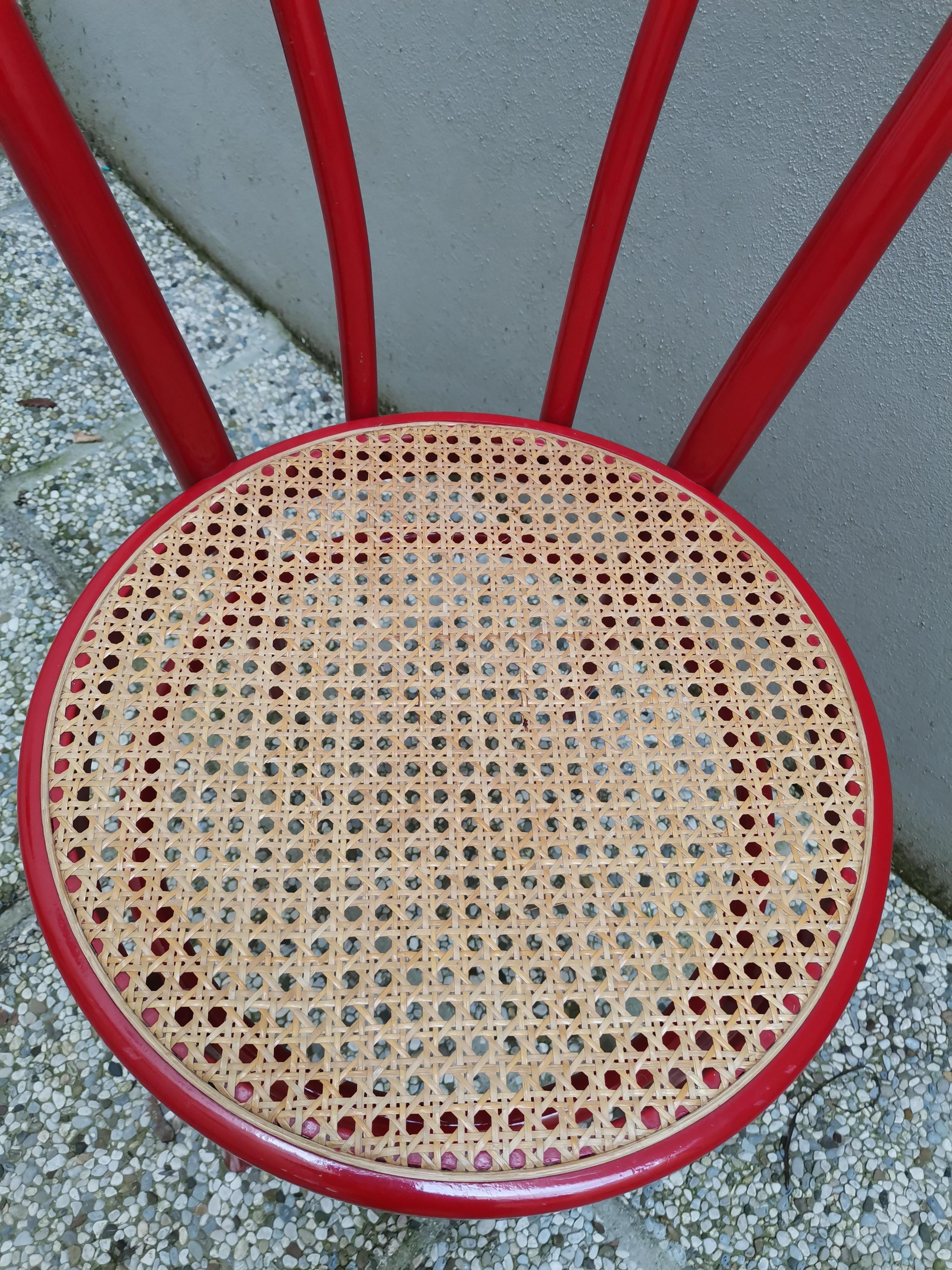 Thonet Style Red Dining Chair, 1980s For Sale 2