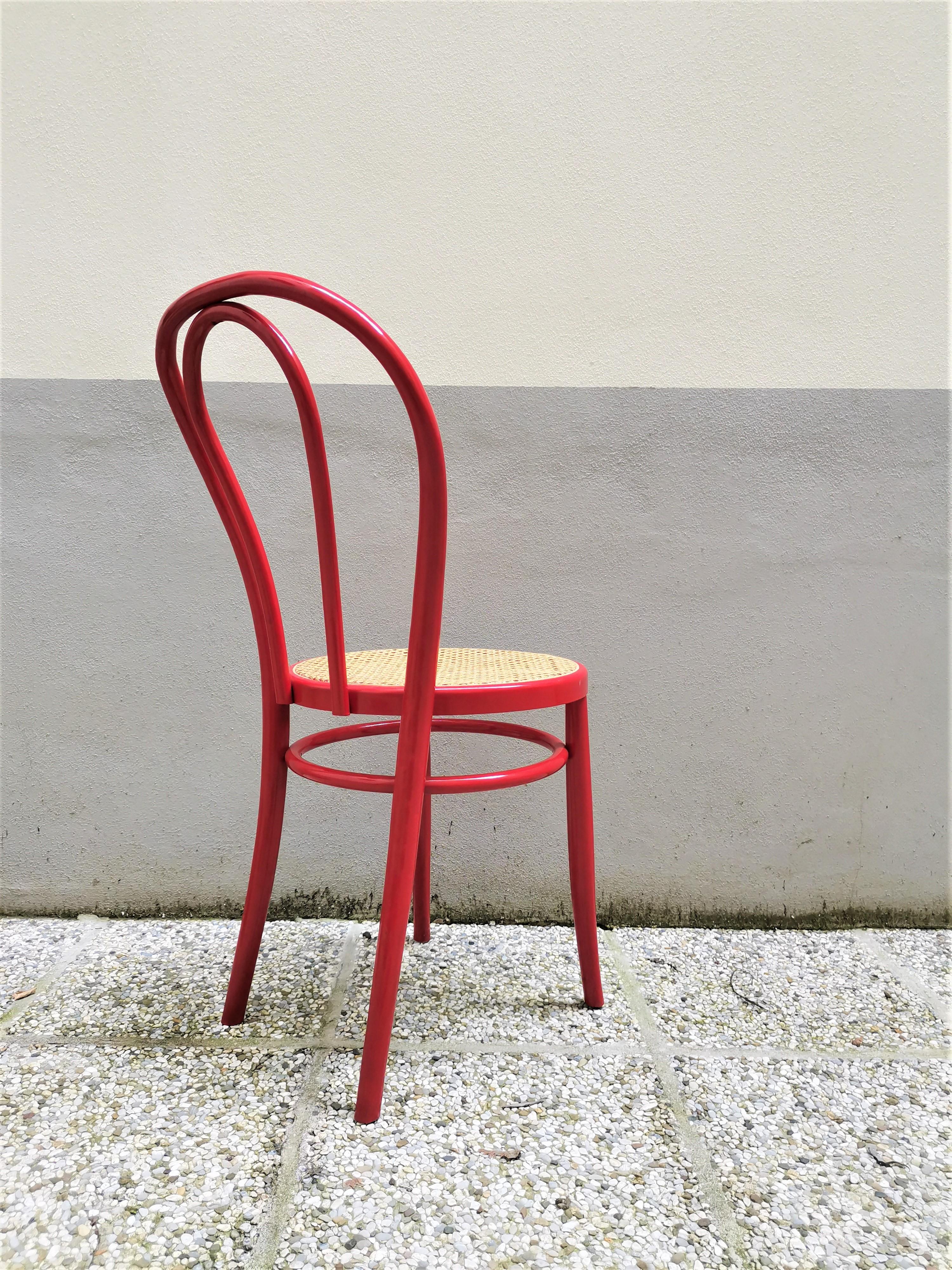 red bentwood chair
